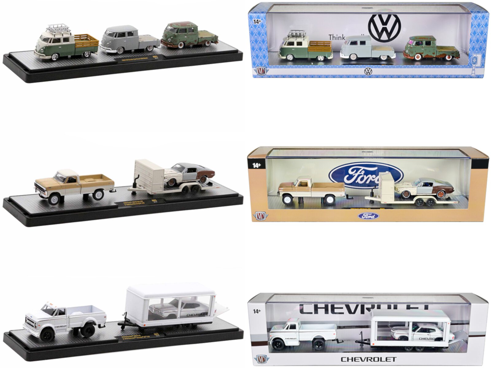 Auto Haulers Set of 3 Trucks Release 65 Limited Edition to 9000 pieces Worldwide 1/64 Diecast Models by M2 Machines M2 Machines