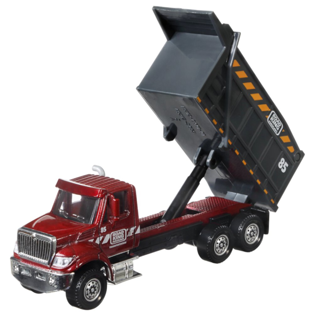 Matchbox Working Rigs - International Workstar 7500 Dump Truck ~ Road King Hauling ~ Die-Cast Metal ~ Red and Black Matchbox