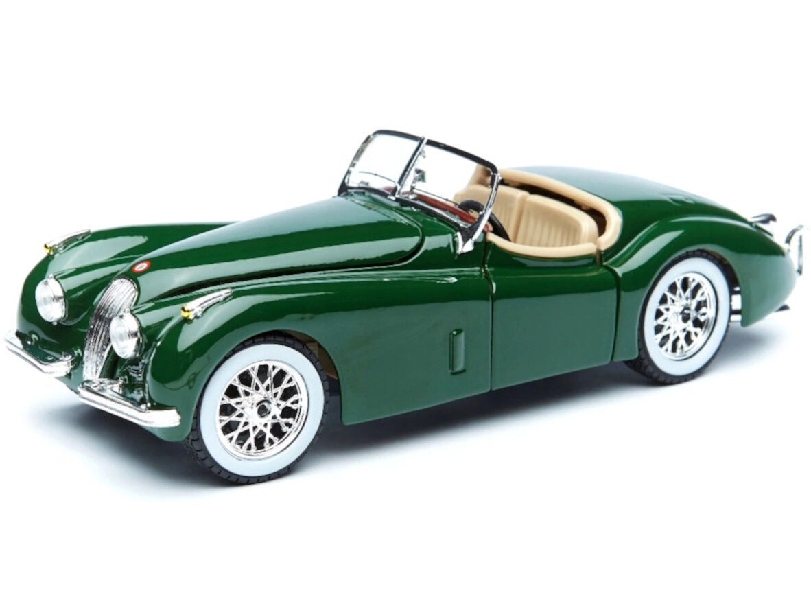 1951 Jaguar XK 120 Roadster Green 1/24 Diecast Model Car by Bburago Bburago