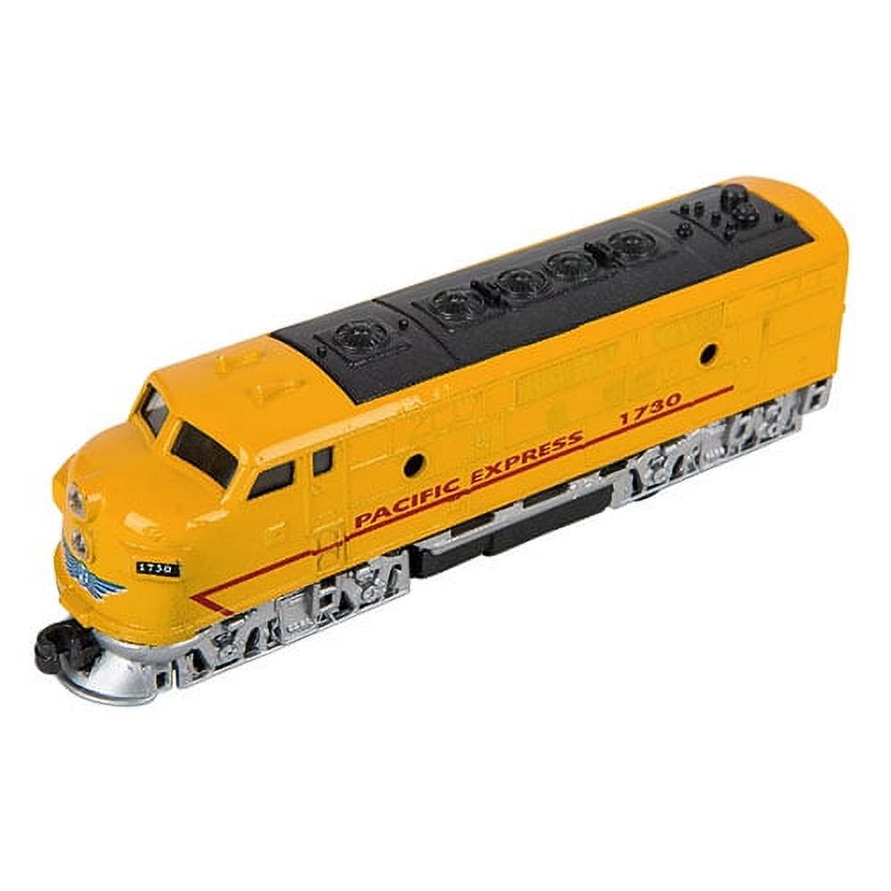 RI Novelty Pull Back Die-Cast Vehicle - CLASSIC LOCOMOTIVE TRAIN [Pacific Express](Yellow - 6.5 in) Rhode Island Novelty