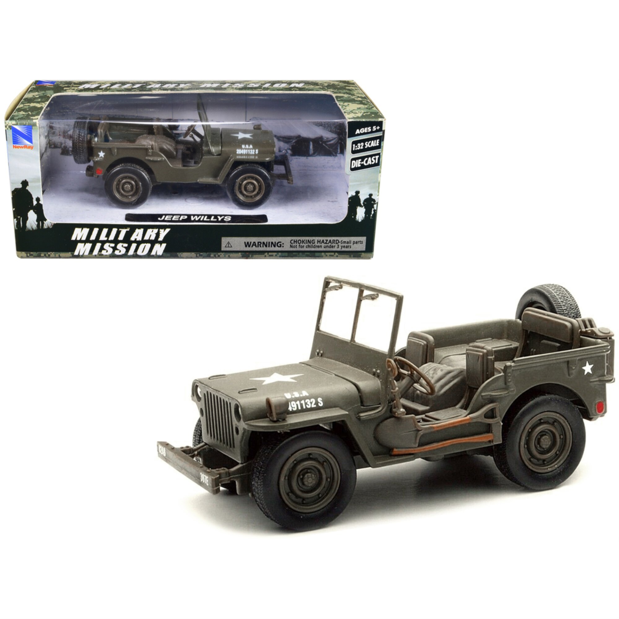 New Ray Classic Armour Willys Jeep - 1:32 Scale New Ray Toys