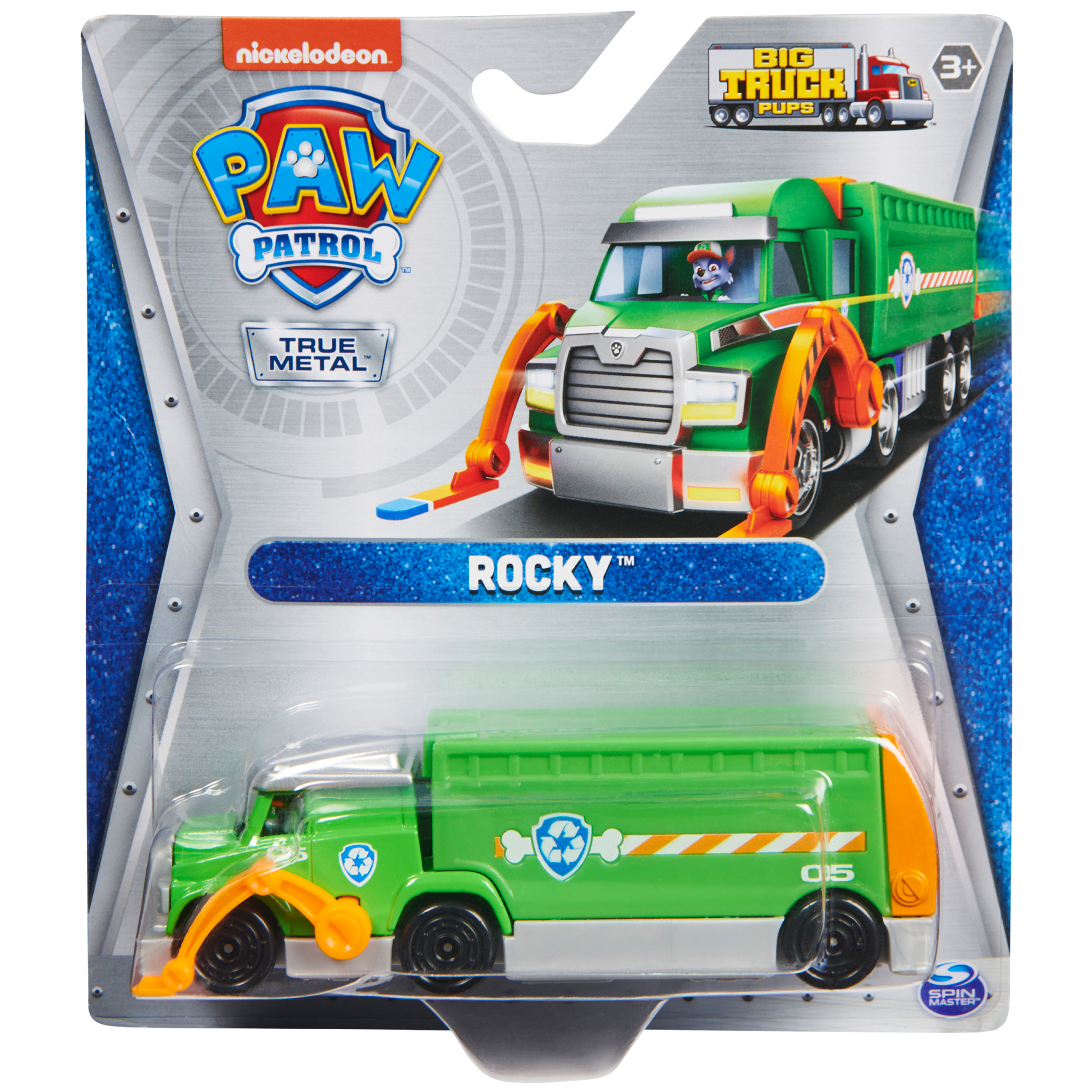 PAW Patrol, True Metal Rocky Collectible Die-Cast Toy Trucks, Big Truck Pups Series 1:55 Scale Paw Patrol