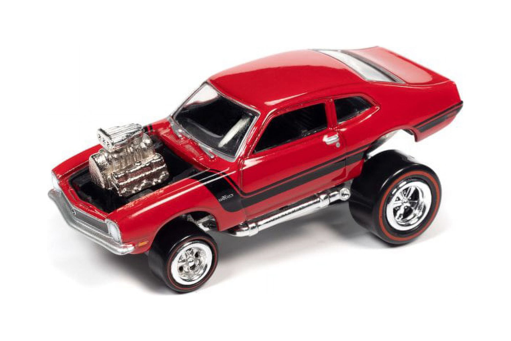 1972 Ford Maverick, Red - Johnny Lightning JLSP229/24A - 1/64 Scale Diecast Model Toy Car Johnny Lightning