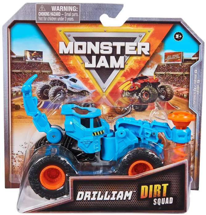 Monster Jam Dirt Squad Drilliam Diecast Car (Blue) Spin Master Games