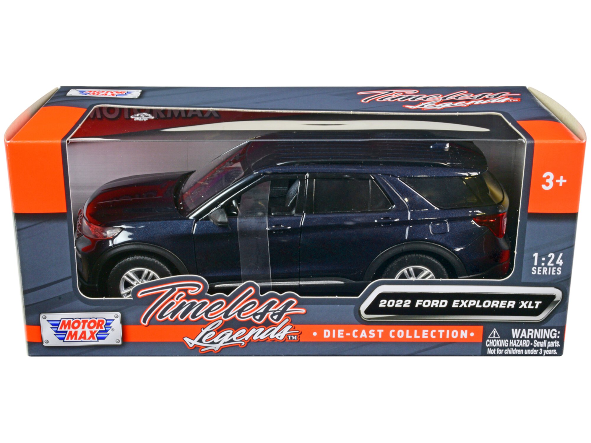 2022 Ford Explorer XLT Dark Blue Metallic "Timeless Legends" Series 1/24 Diecast Model Car by Motormax MOTORMAX