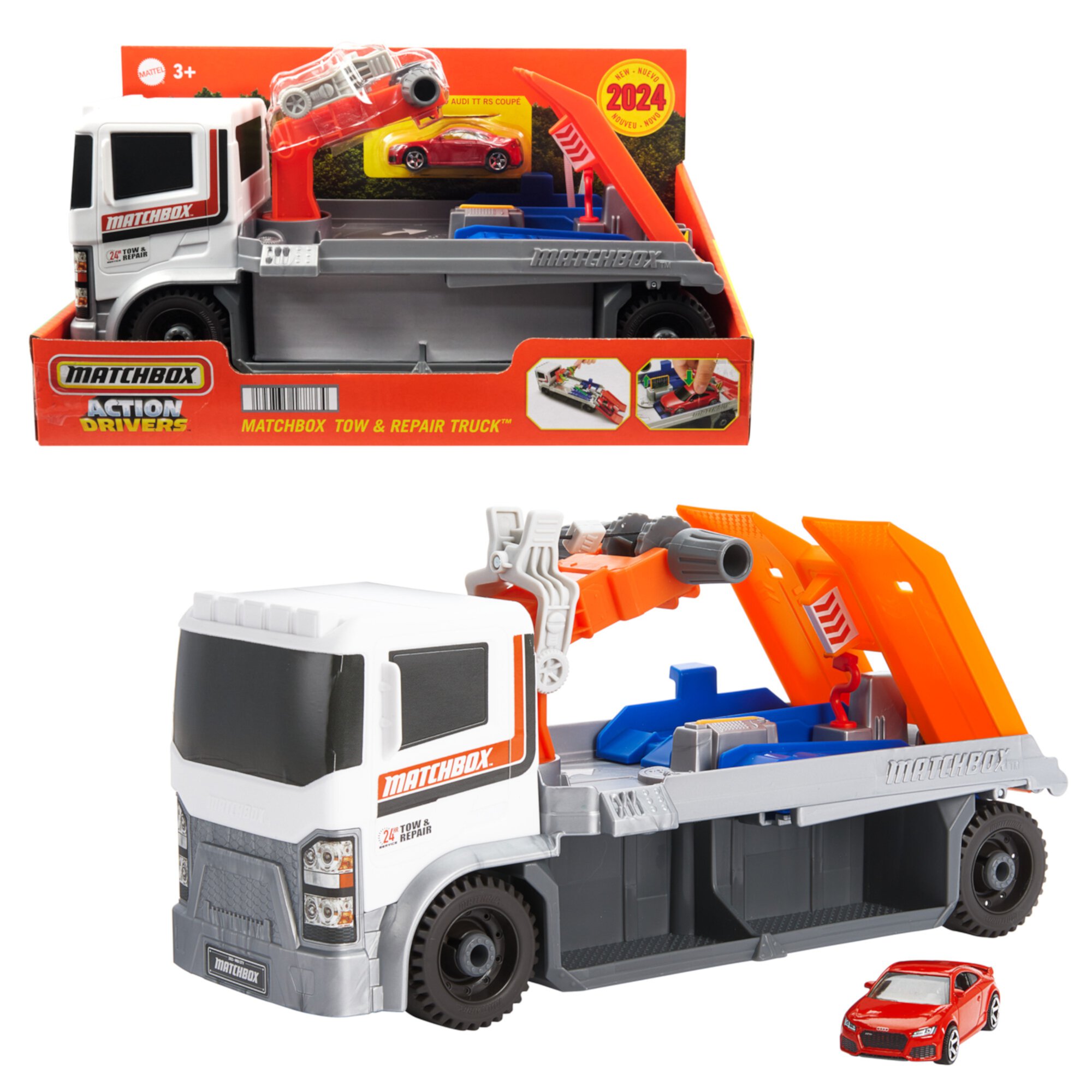 Matchbox Action Driver Tow & Repair Truck with 1:64 Scale Car Matchbox