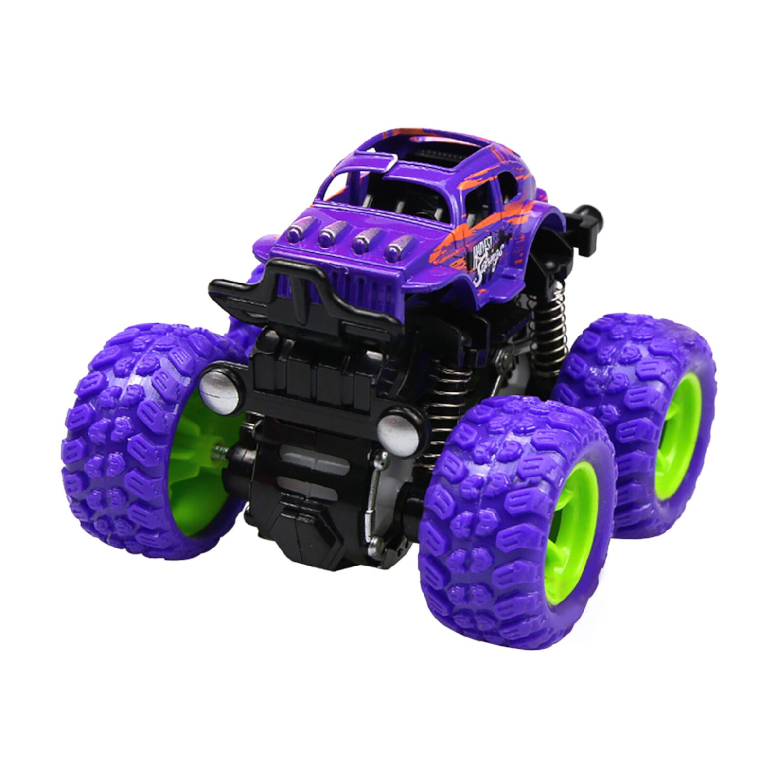 Lksixu Monster Truck Toys for Kids, Toddler Toys Four-Wheel 360°Rotating Drive Stunt Car Shockproof Inertia Pull Back Cars Friction Powered Push and Go Toy Cars Birthday Gifts for Age 3+ Boys Girls Lksixu