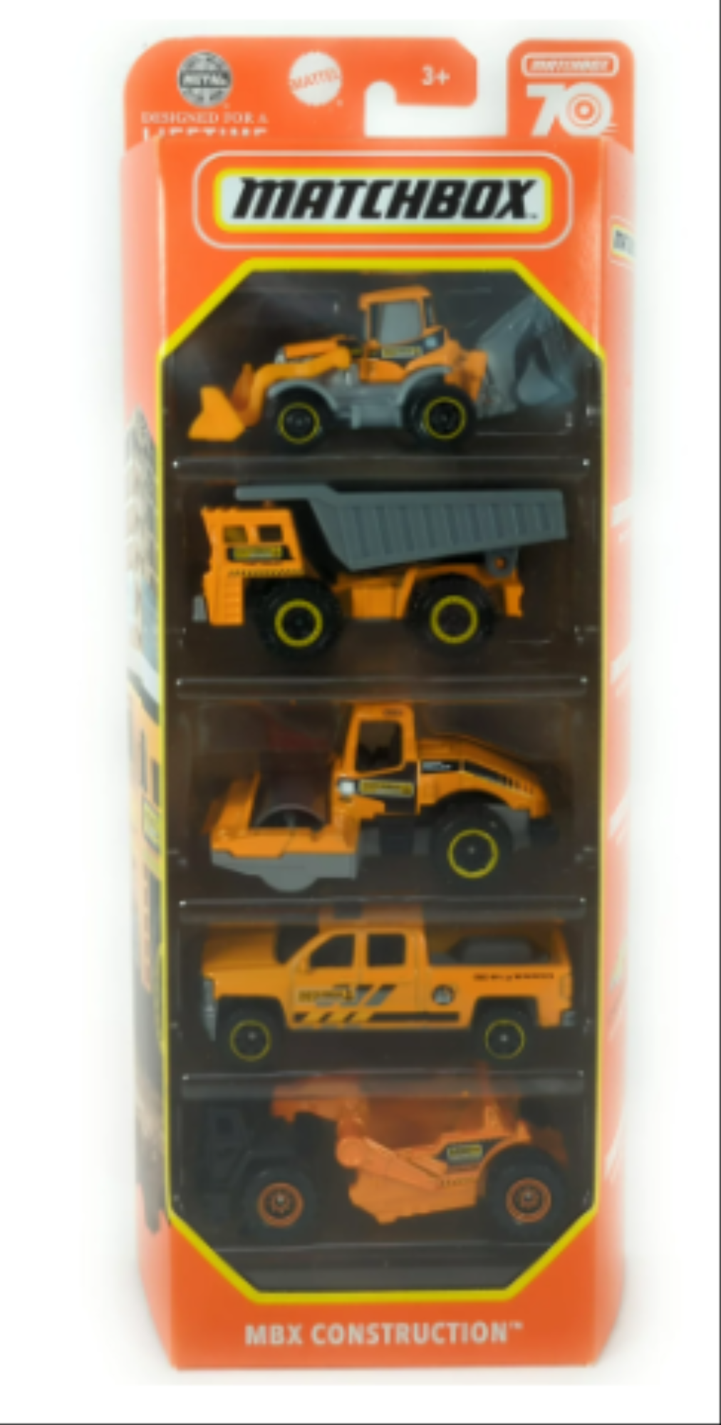 Matchbox Die Cast Vehicles MBX Construction 5 Car Pack 1:64 Scale Die Cast Vehicles Matchbox