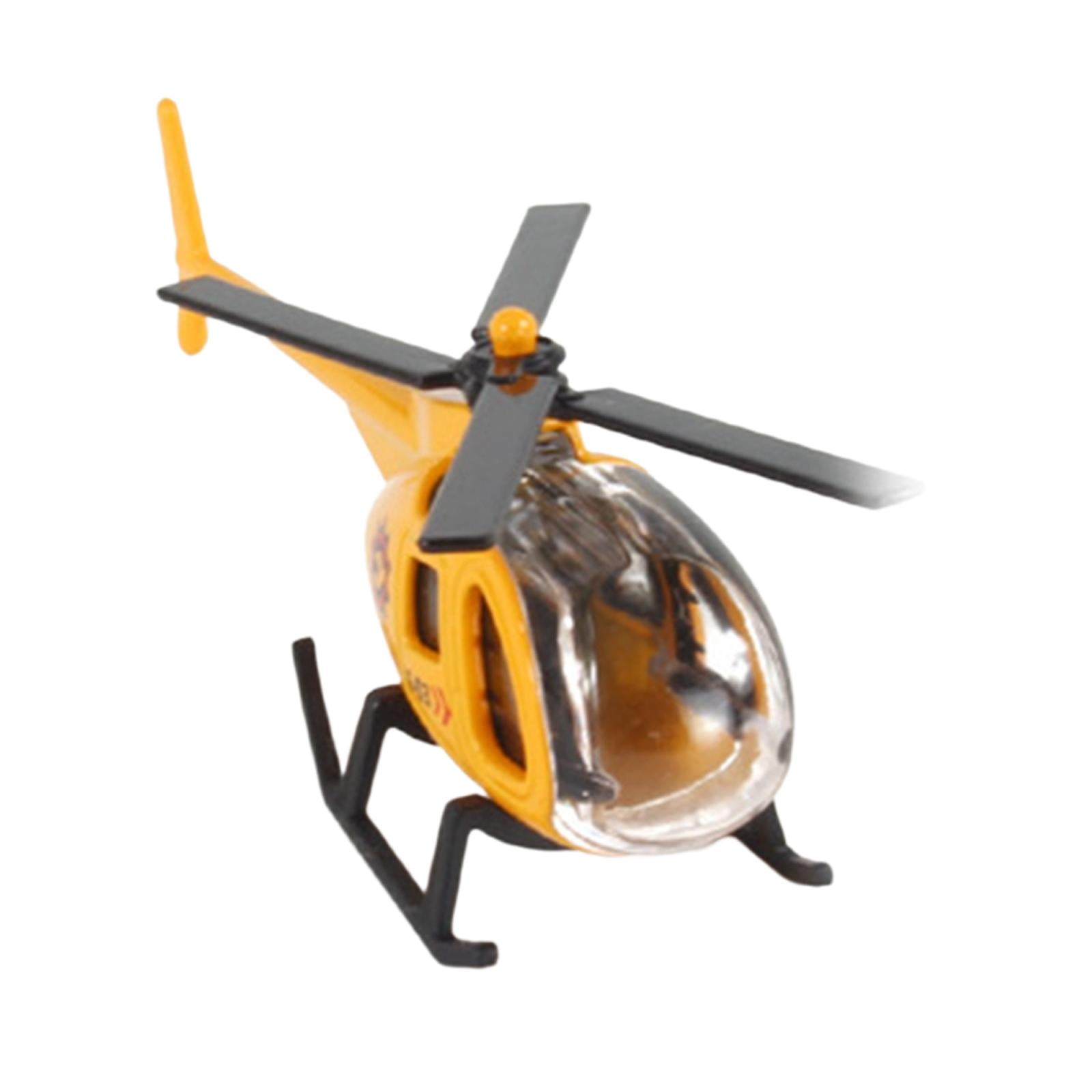 Small Diecast Alloy Helicopter Cake Decoration Holiday Present Airplane Toy yellow Hellery