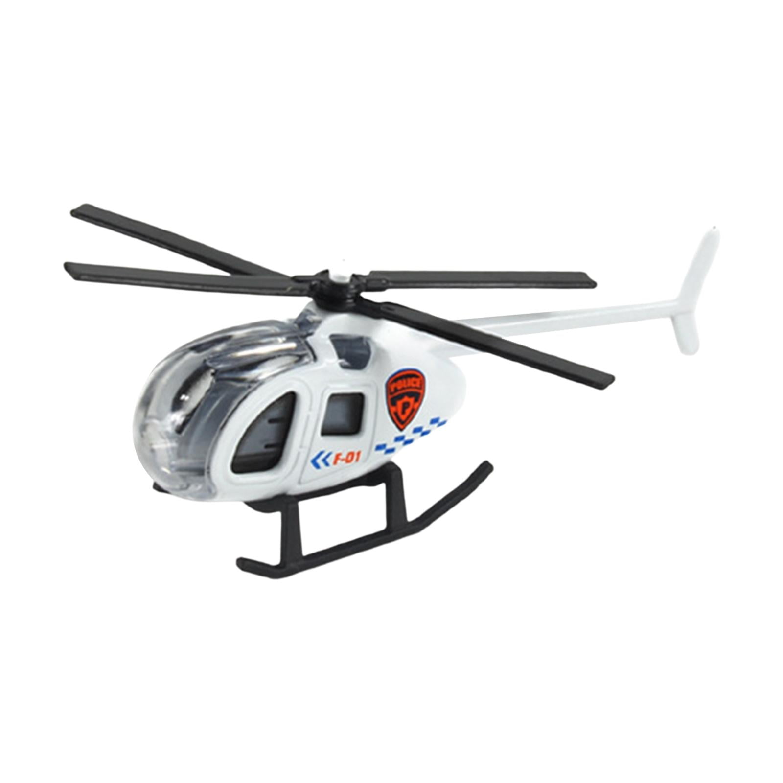 Small Diecast Alloy Helicopter Cake Decoration Holiday Present Airplane Toy white Hellery