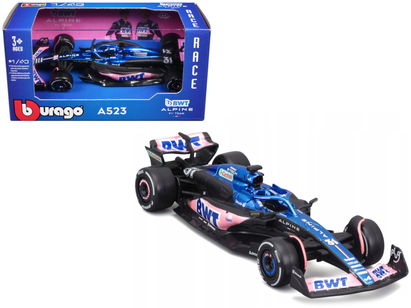 Alpine A523 #31 Esteban Ocon "BWT" "Formula One F1 World Championship" (2023) 1/43 Diecast Model Car by Bburago Bburago