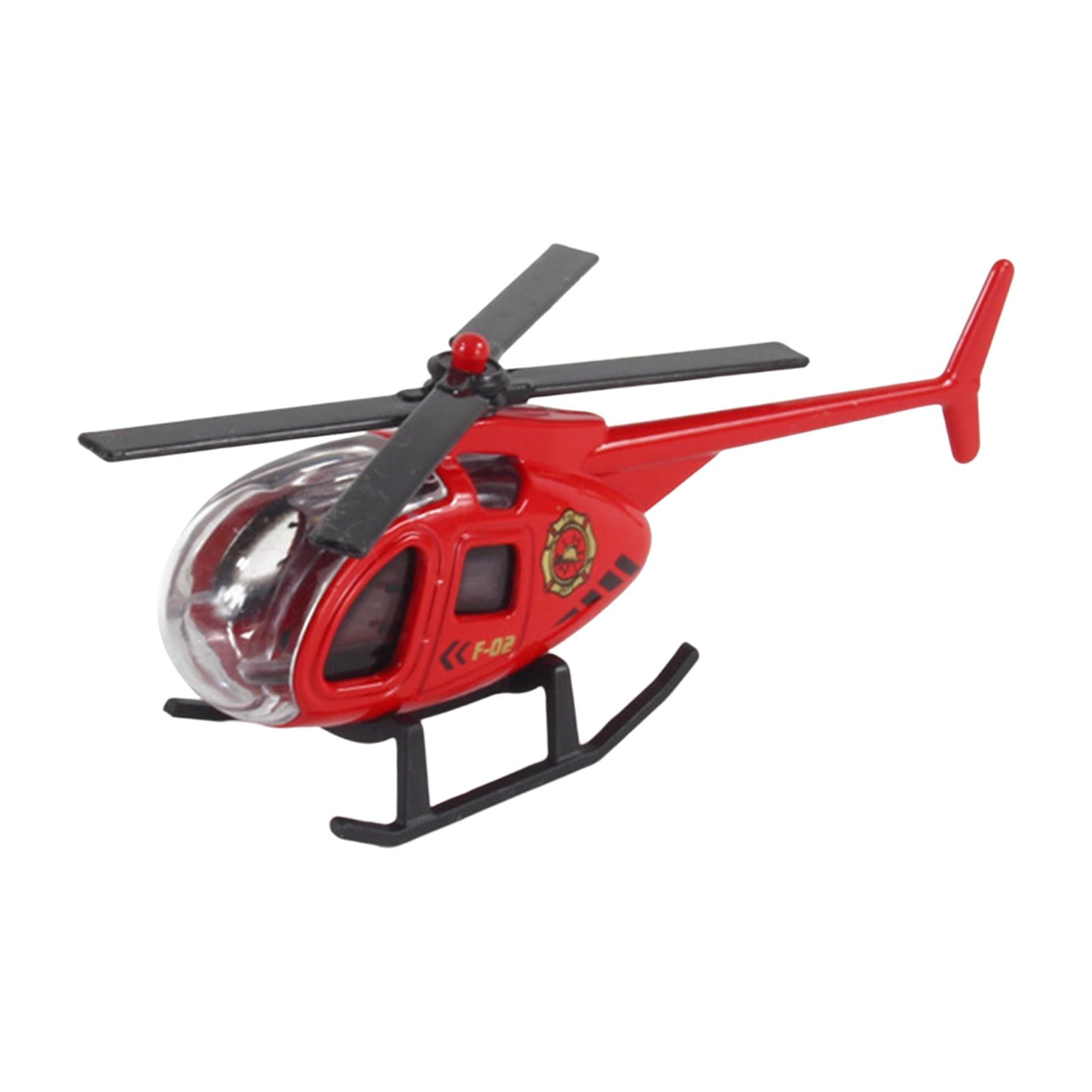 Small Diecast Alloy Helicopter Cake Decoration Holiday Present Airplane Toy red Hellery