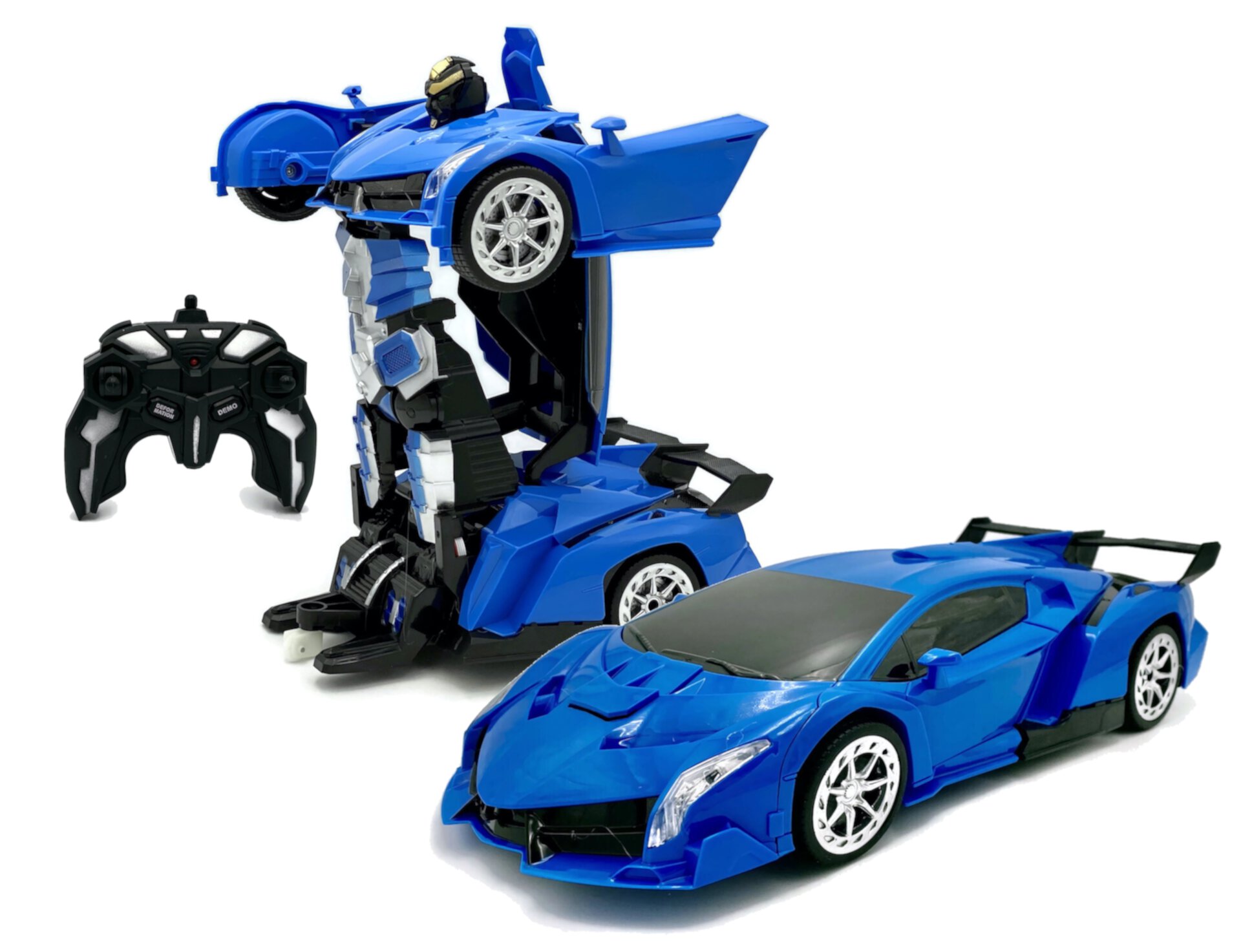 Best 2021 Holiday Transformer Toy Car with Remote for kids. Beautiful bright colors. Transforms into a car. Perfect Toy for kids for Holidays (Blue_Ferrari) Coming soon