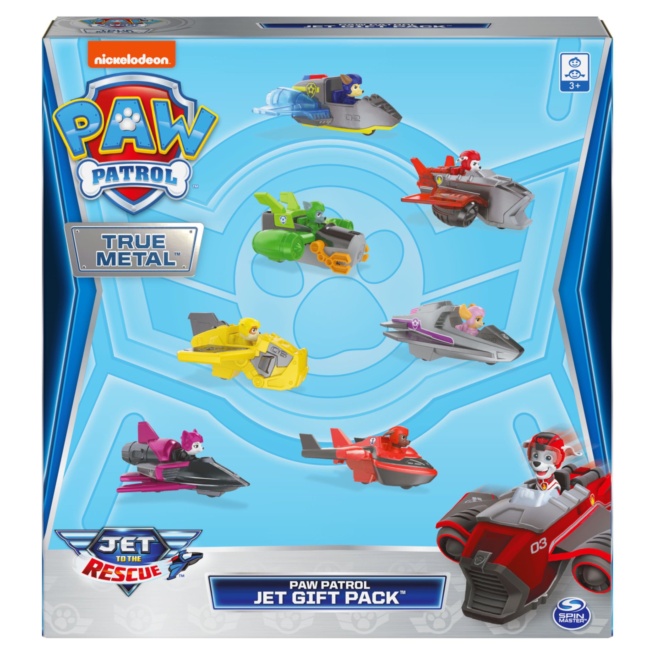 Paw Patrol, True Metal Jet to The Rescue Gift Pack with 7 Collectible Die-Cast Vehicles, 1:55 Scale, Paw Patrol