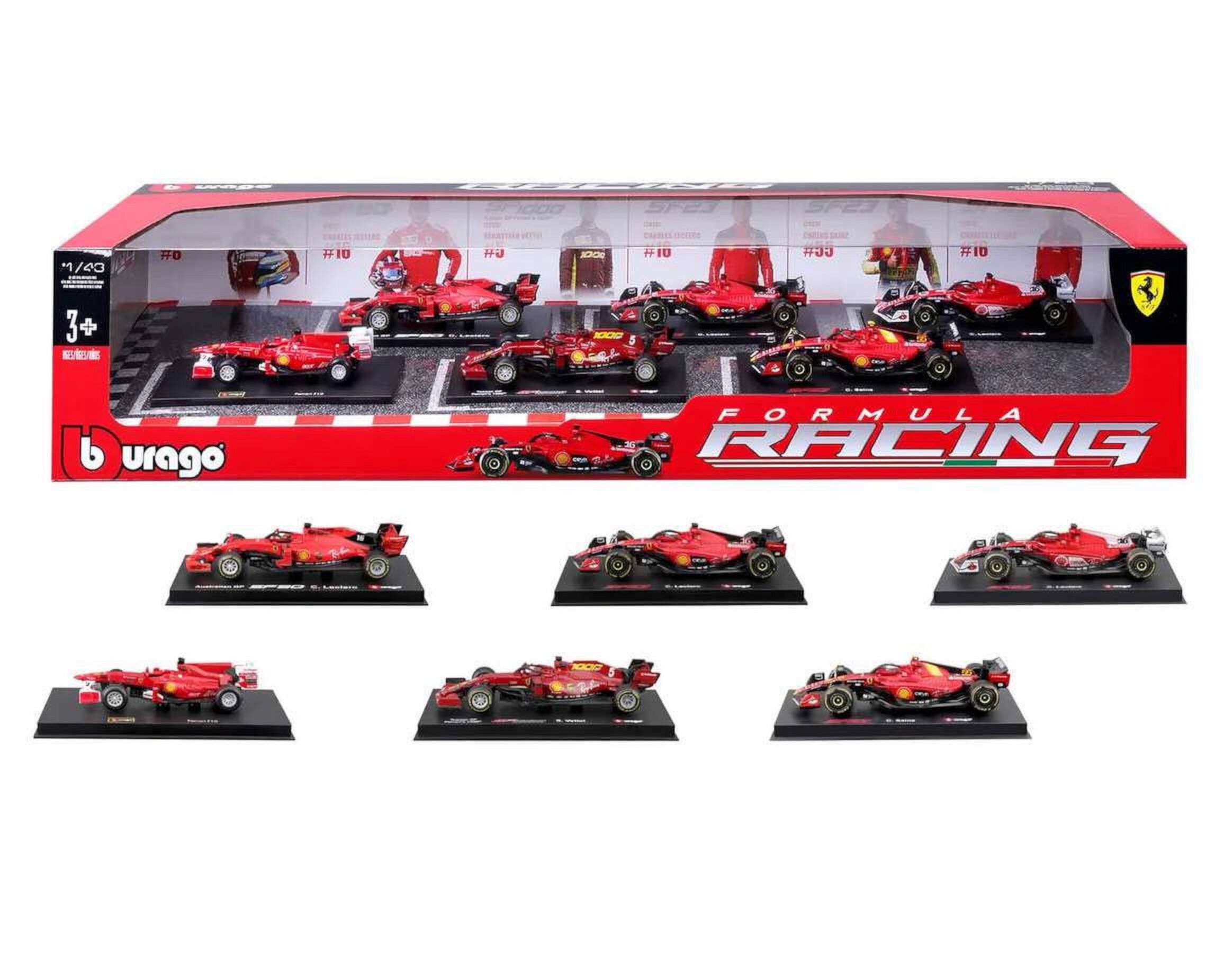 Burango Ferrari Formula Racing Die-cast Model 6-Pack Bburago