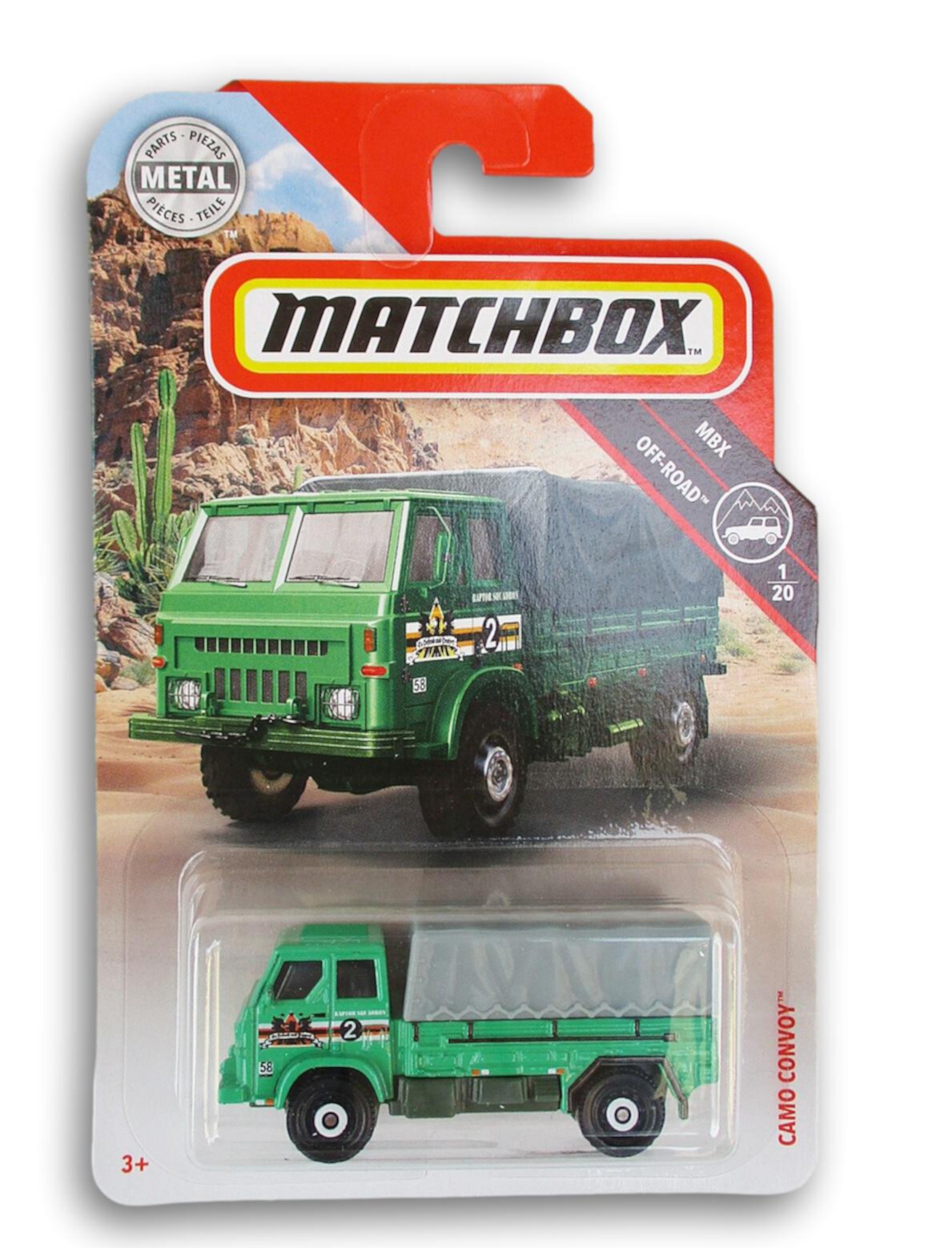 Matchbox MBX Green Camo Convoy Diecast Car 1:64 Scale Vehicle - Off-Road Series 1/20 Matchbox