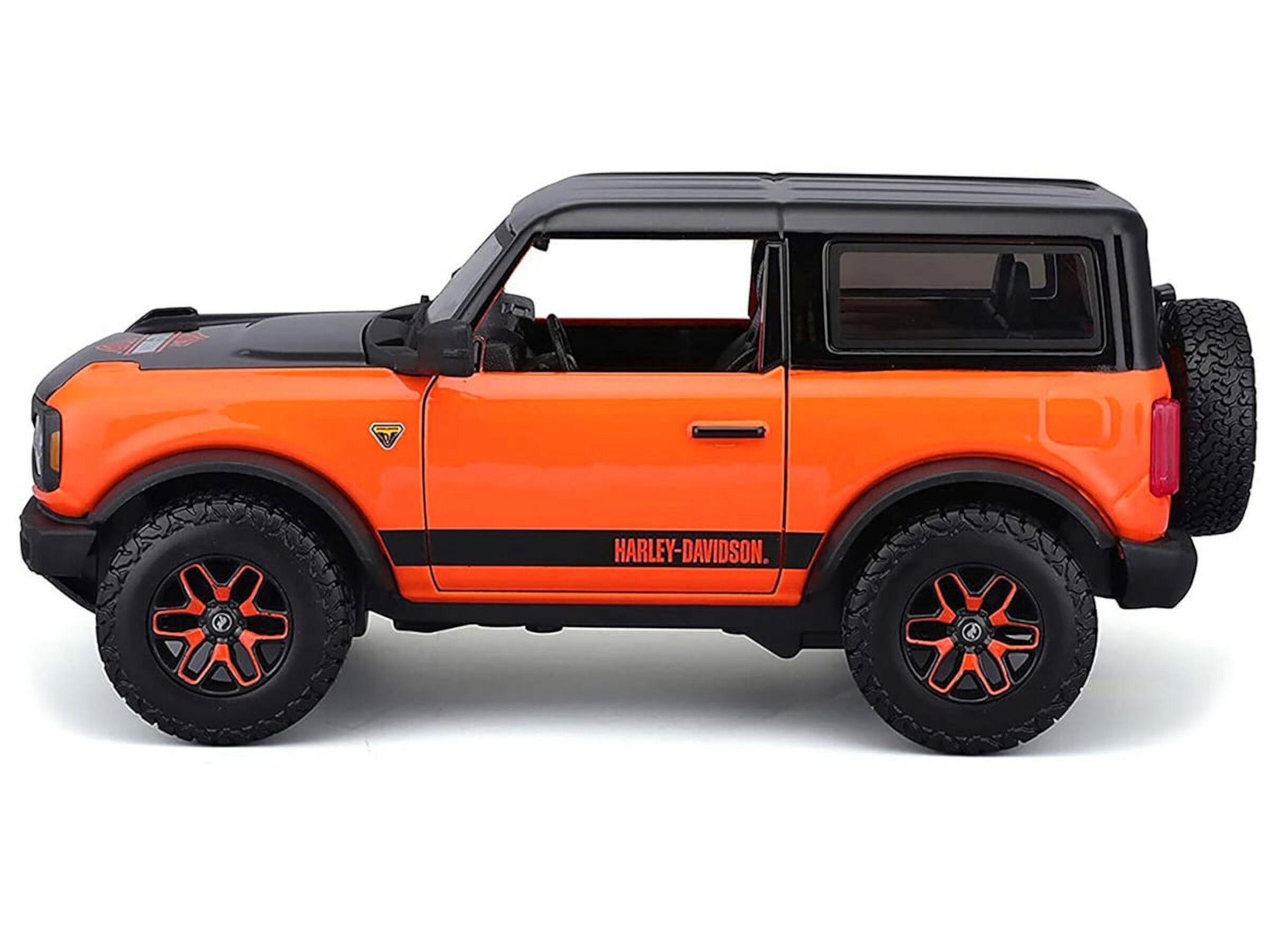 2021 Ford Bronco Badlands Orange and Black "Harley Davidson" "H-D Custom" Series 1/24 Diecast Model Car by Maisto Collections Etc