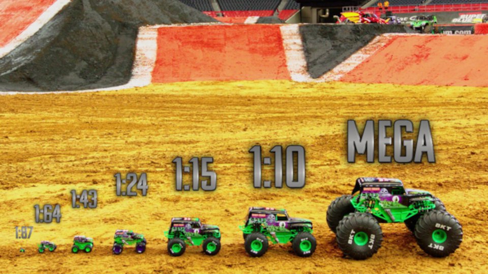 Monster Jam, Megalodon 1:24 Scale Die-Cast Monster Truck, Girl and Boy Toys Monster Jam