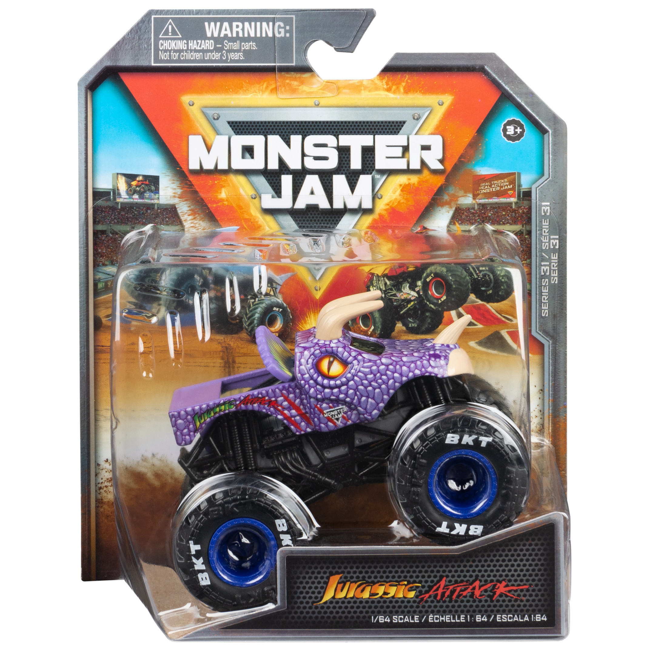 Monster Jam, Official Jurassic Attack Monster Truck, Die-Cast Vehicle, 1:64 Scale, Kids Toys for Boys Ages 3 and up Monster Jam