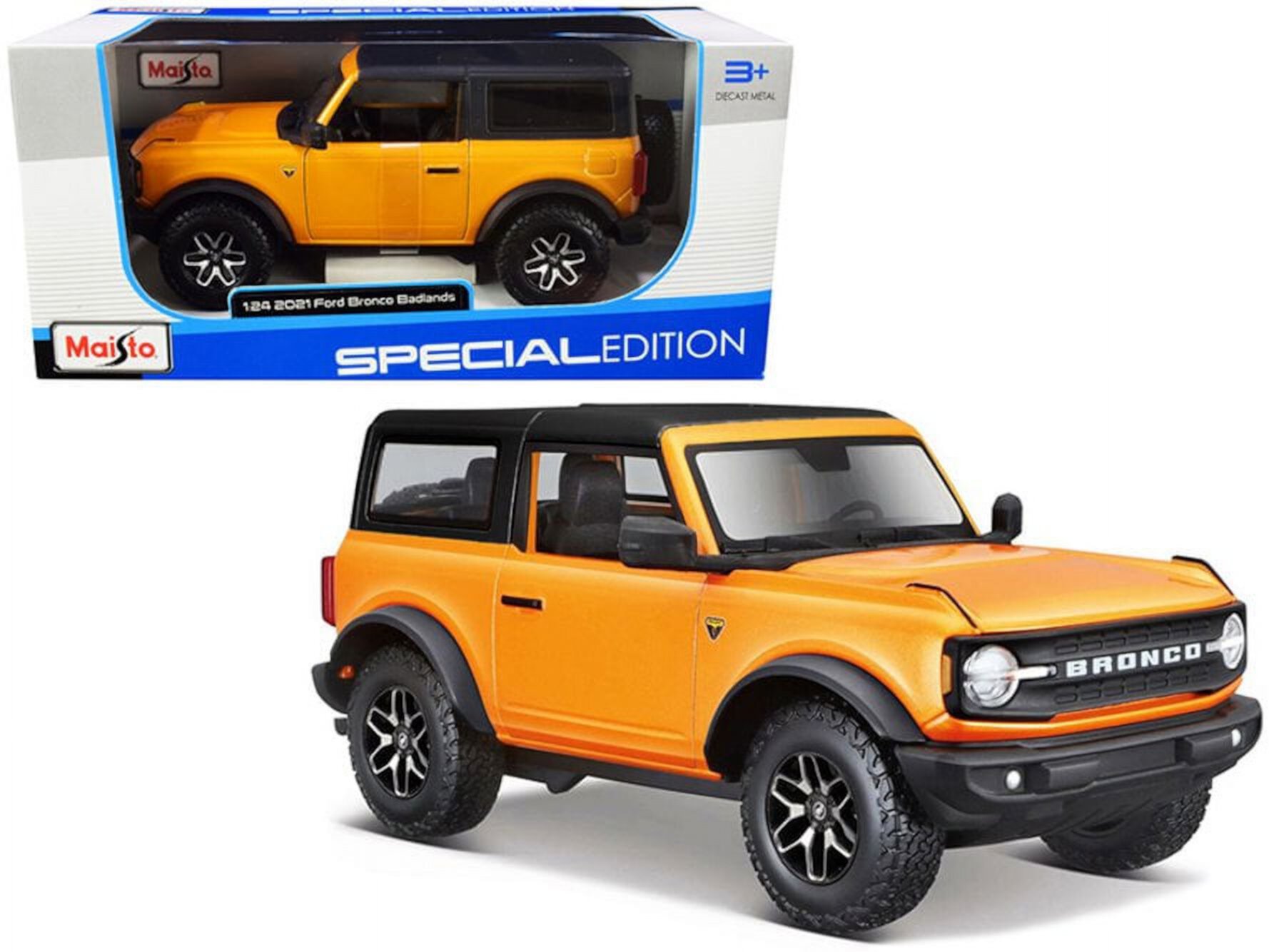 2021 Ford Bronco, Badlands Orange - Maisto 31530OR - 1/24 scale Diecast Model Toy Car Maisto