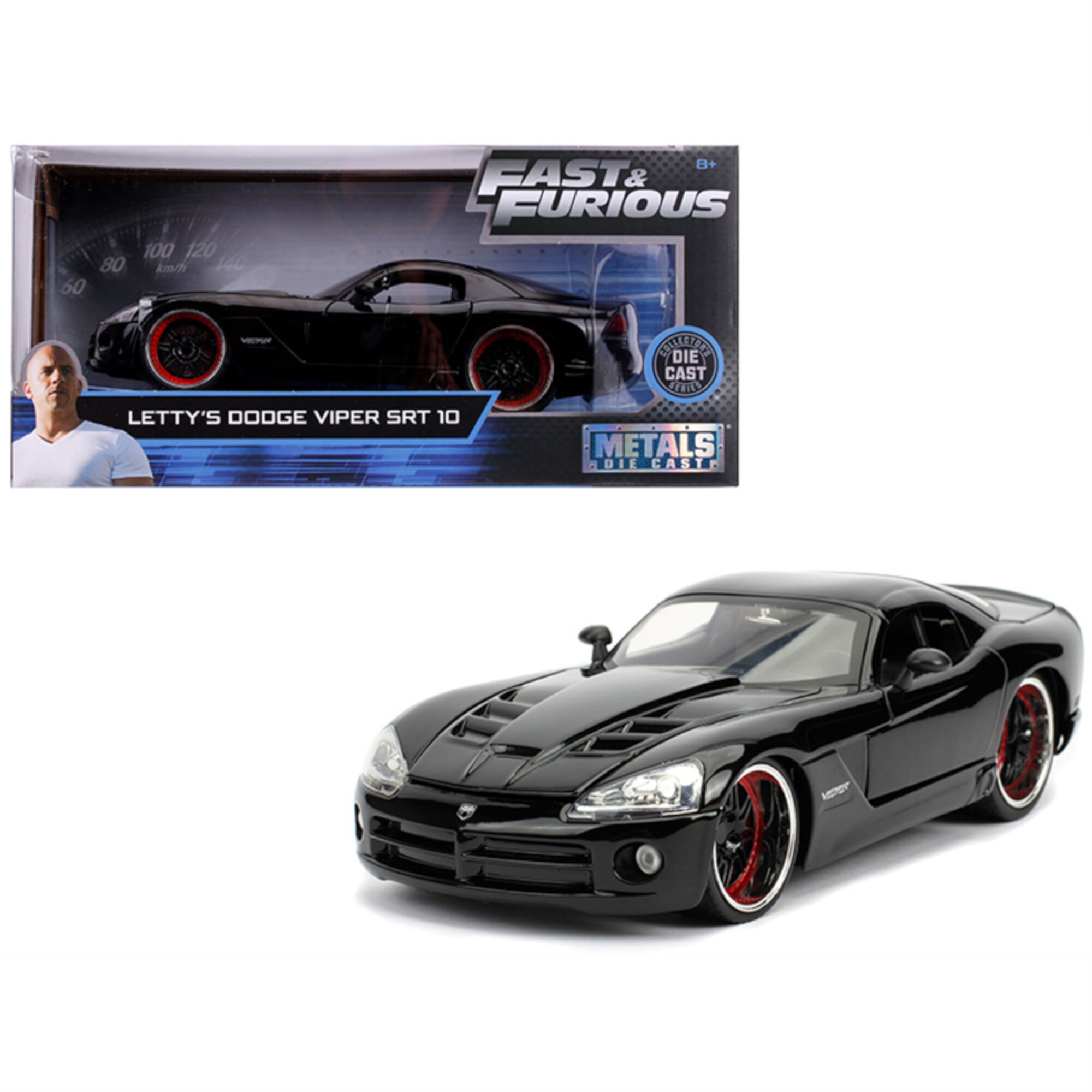 Jada Toys 30731 Lettys Dodge Viper SRT 10 Fast & Furious Movie 1 by 24 Diecast Model Car Play Vehicle Fast and the Furious