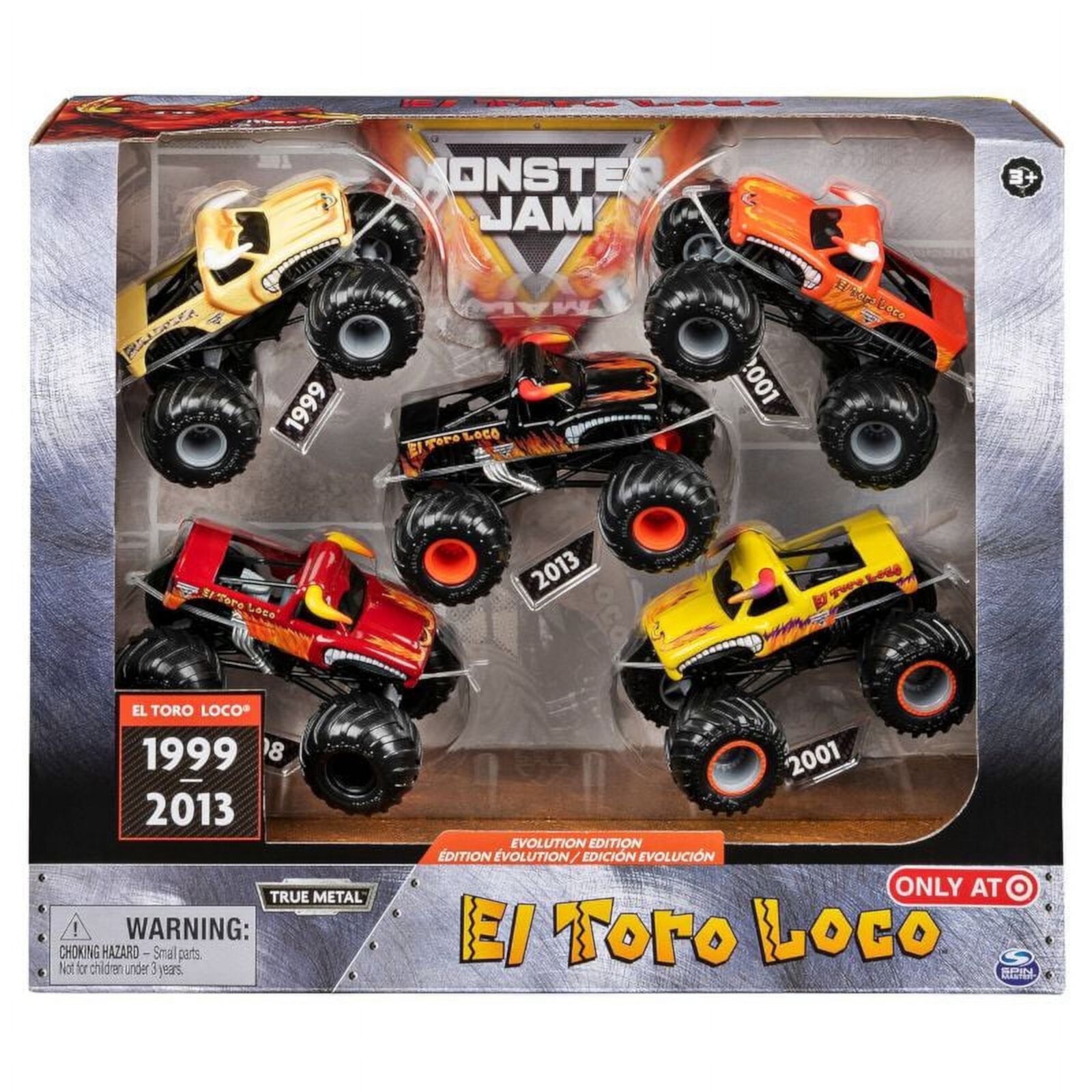 Monster Jam El Toro Loco Evolution Edition 5-Pack 1:64 Scale Diecast Monster Trucks Monster Jam