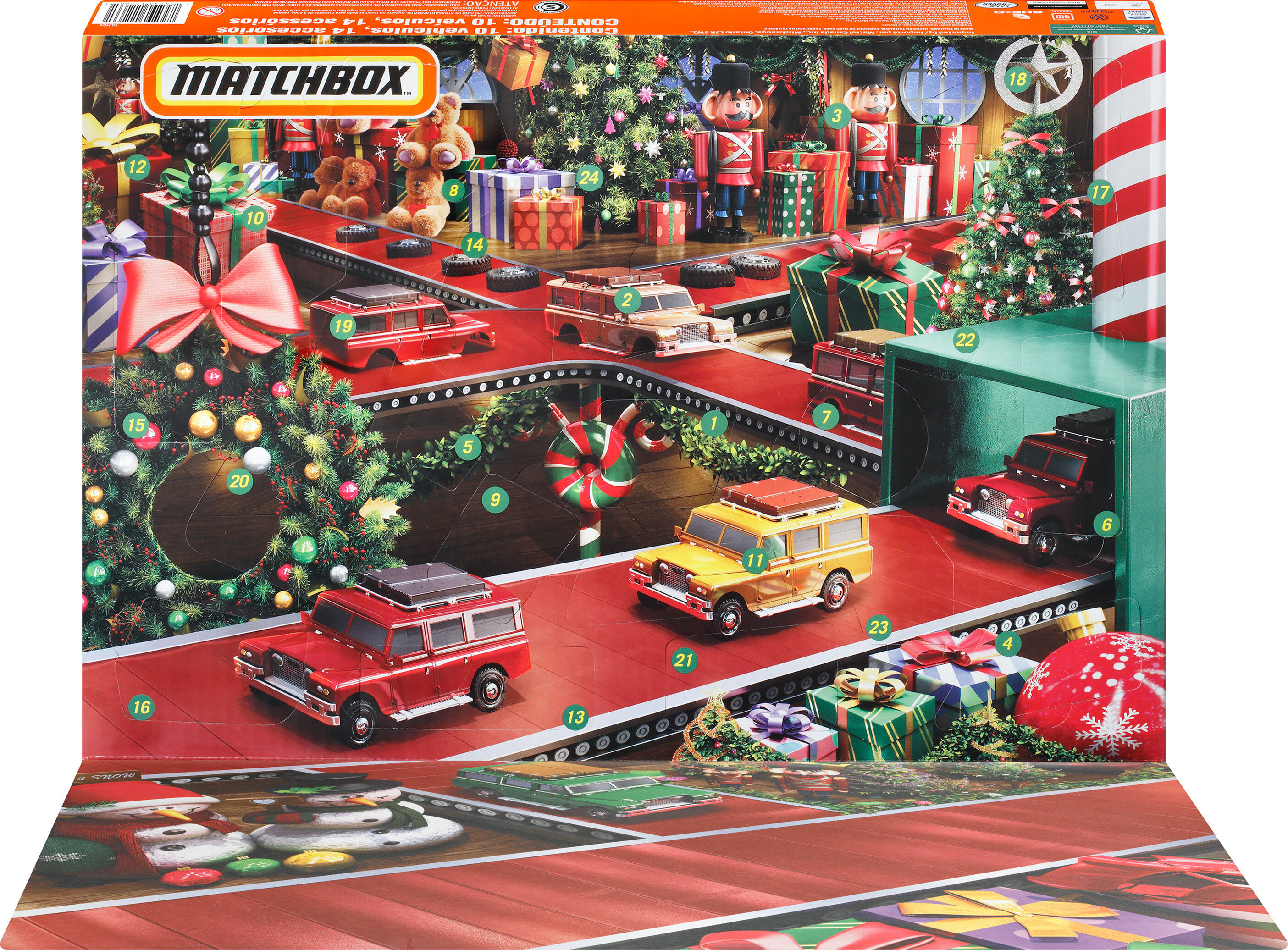 Matchbox Cars, Advent Calendar for 2023, 10 Die-Cast Vehicles and 14 Accessories Matchbox