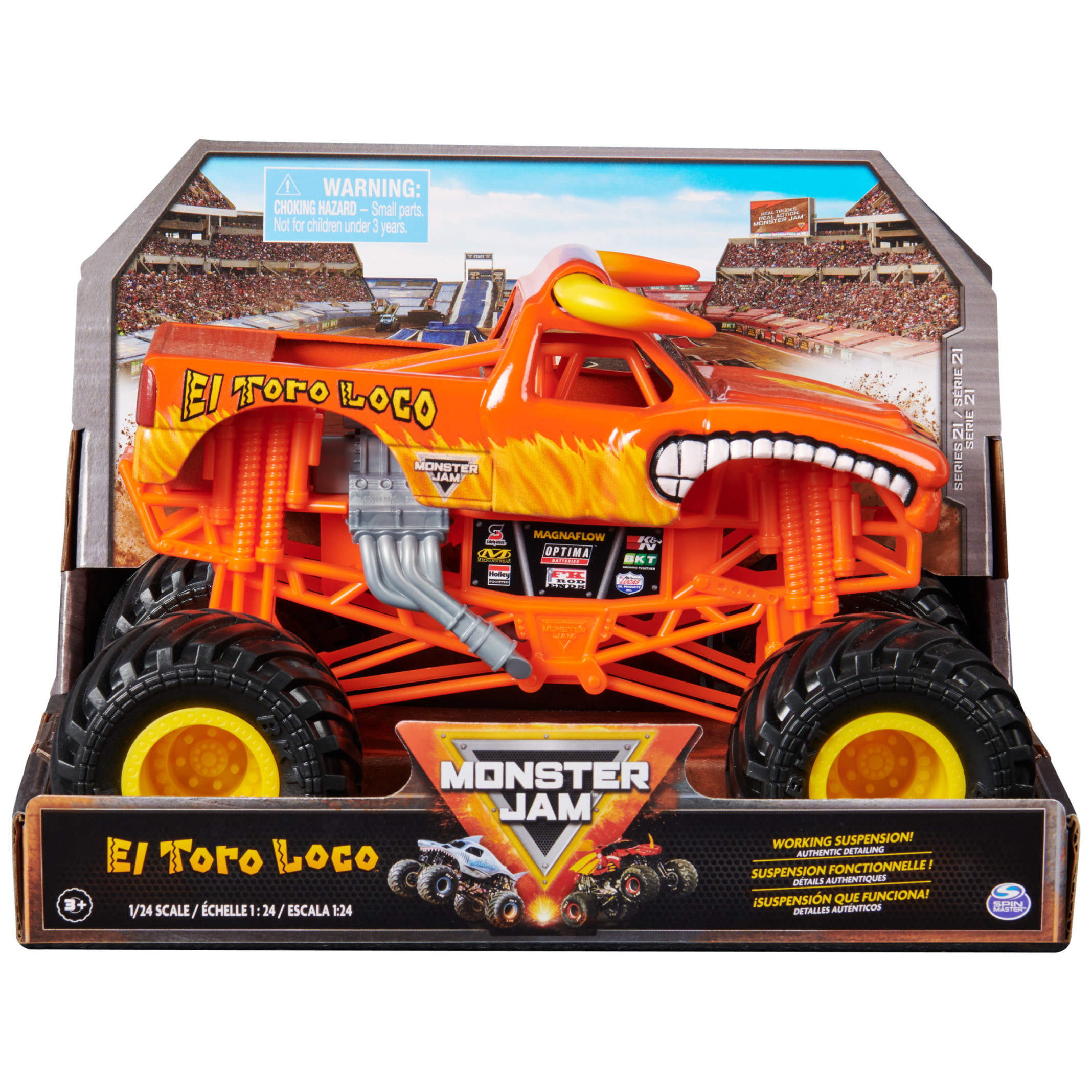 Monster Jam, Official El Toro Loco Monster Truck, Collector Die-Cast Vehicle, 1:24 Scale, Kids Toys for Boys and Girls Ages 3 and up Monster Jam