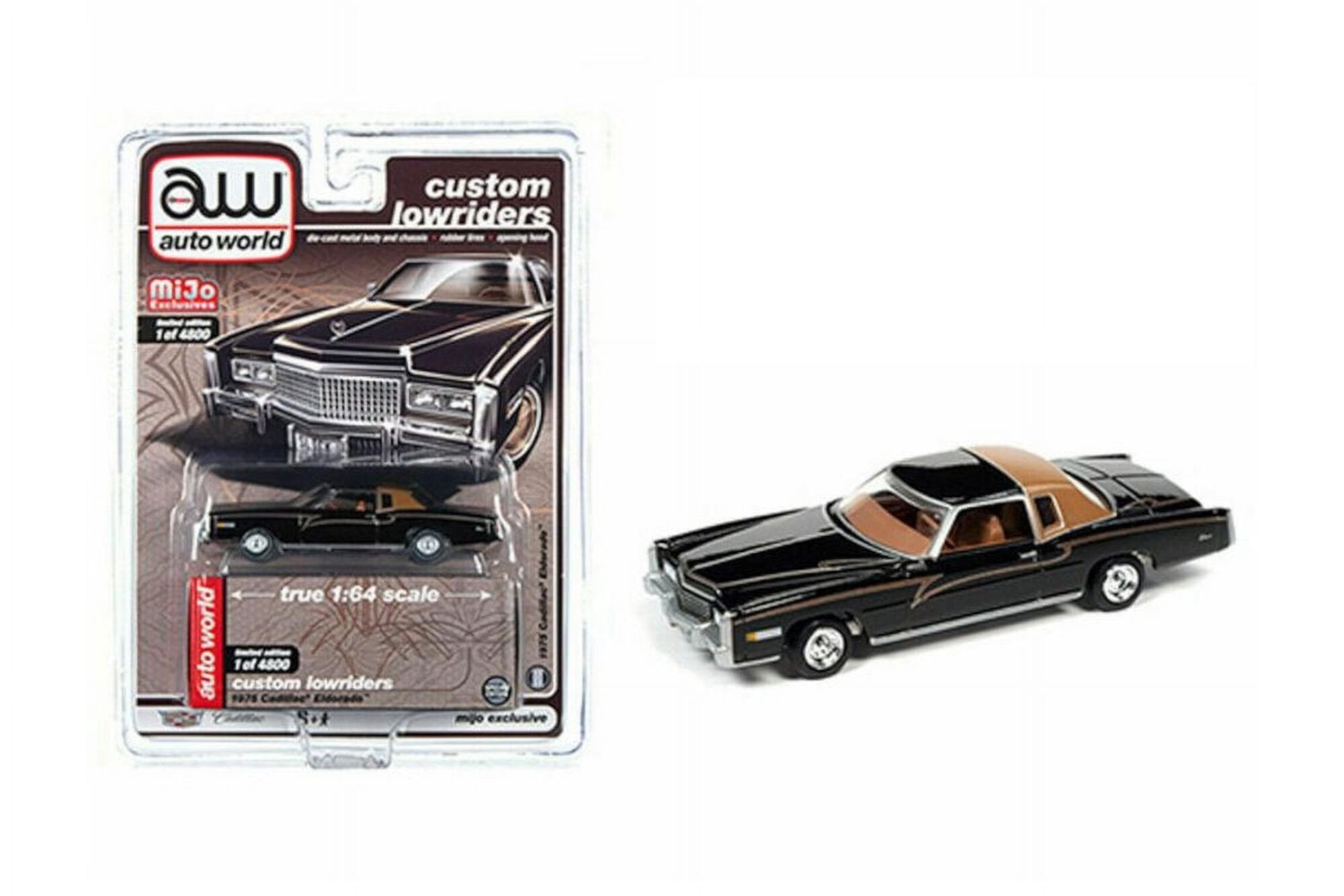 1975 Cadillac Eldorado, Black - Auto World CP7719 - 1/64 scale Diecast Model Toy Car Auto World