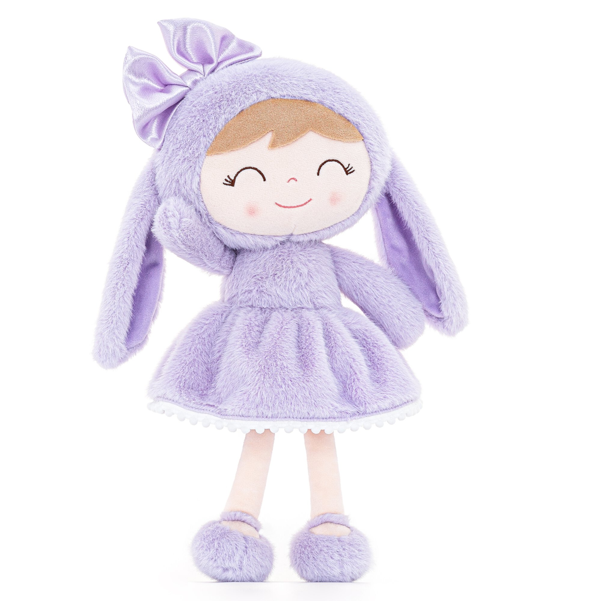 Gloveleya Easter Bunny Gift Baby Girl Gift Plush Bunny Dolls First Baby Doll Toddlers Rabbit Toy Bunny Gifts for Girl Purple 12 Inches Gloveleya