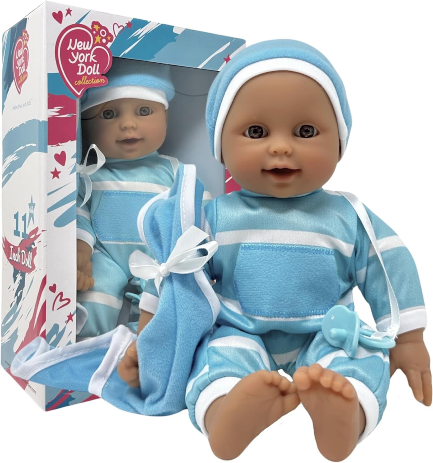 The New York Doll Collection Soft Body 11" Baby Doll in a Gift Box - Pacifier Included The New York Doll Collection