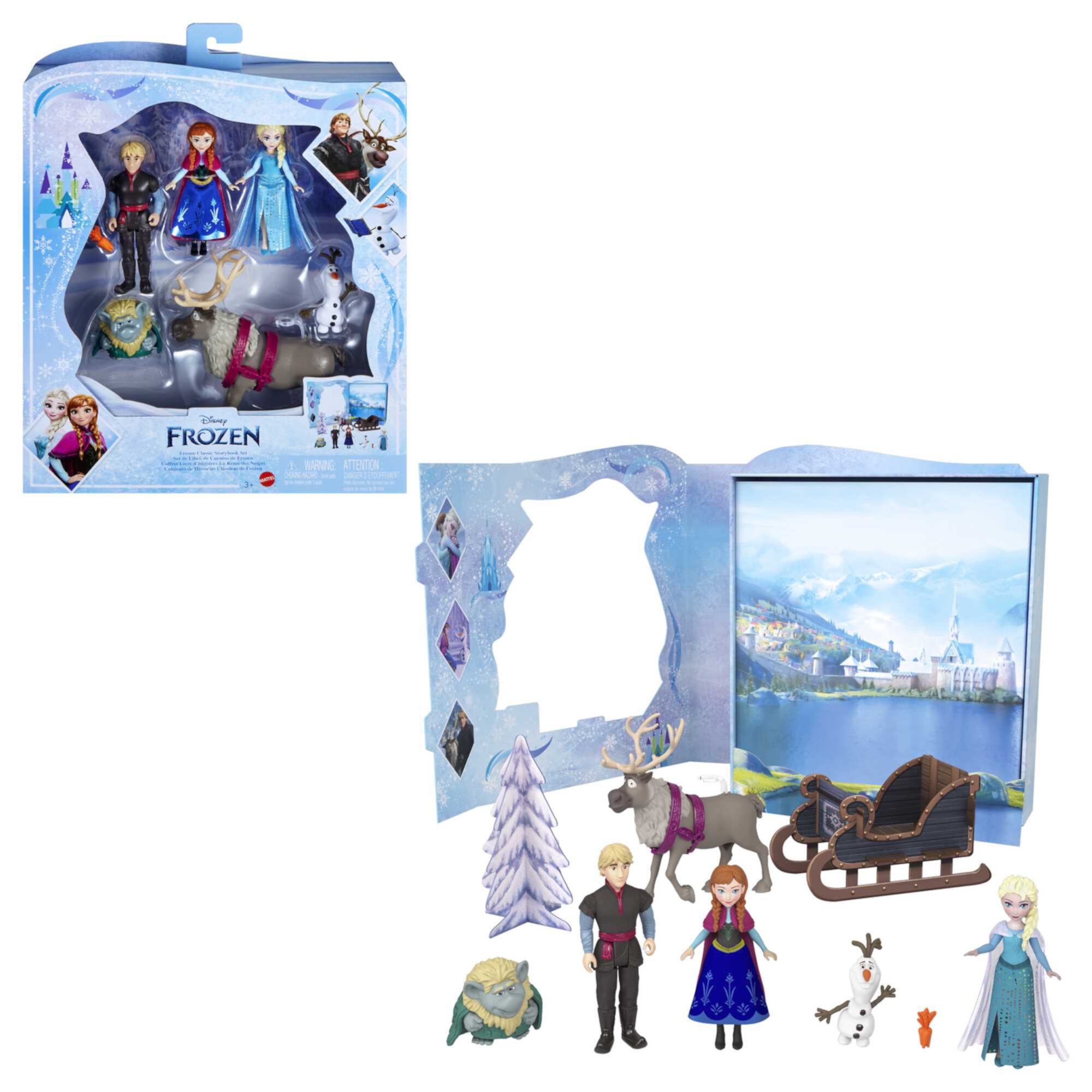 Disney Frozen Classic Storybook Set with 4 Small Dolls, 2 Figures & Accessories Inspired by the Movie Disney Frozen