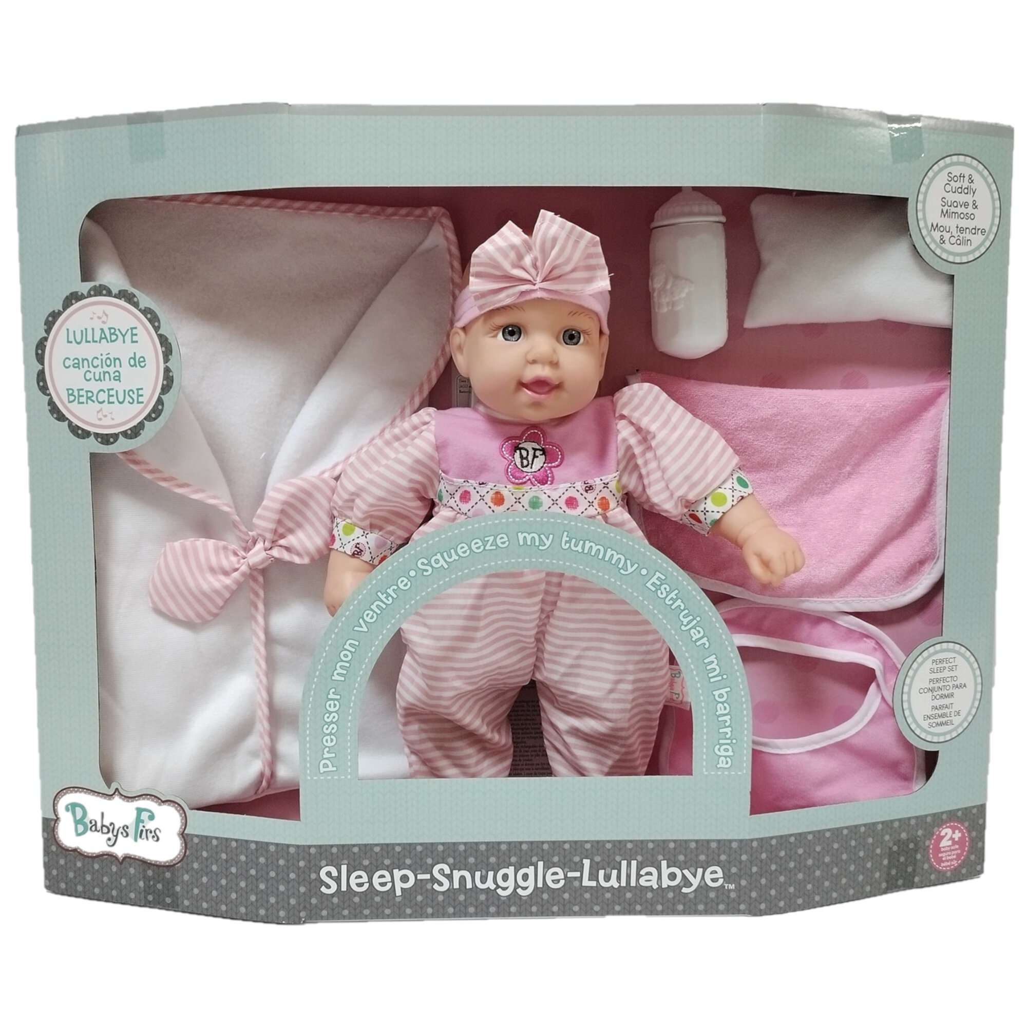 Goldberger Baby's First 13" Sleep, Snuggle, Lullaby Baby Doll 6 Piece Giftset Baby's First