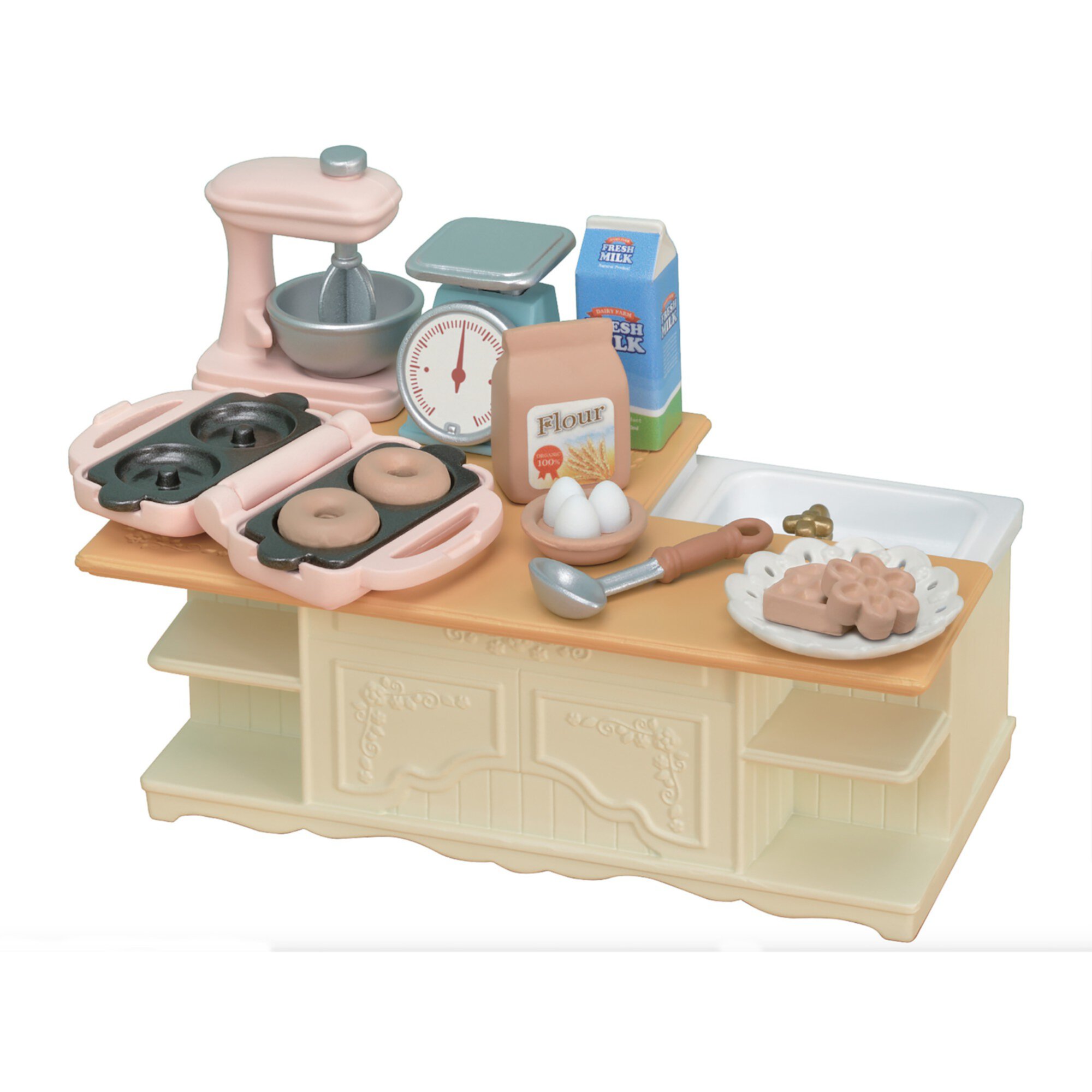 Calico Critters Kitchen Island, Dollhouse Furniture and Accessories with "Working" Features Calico Critters