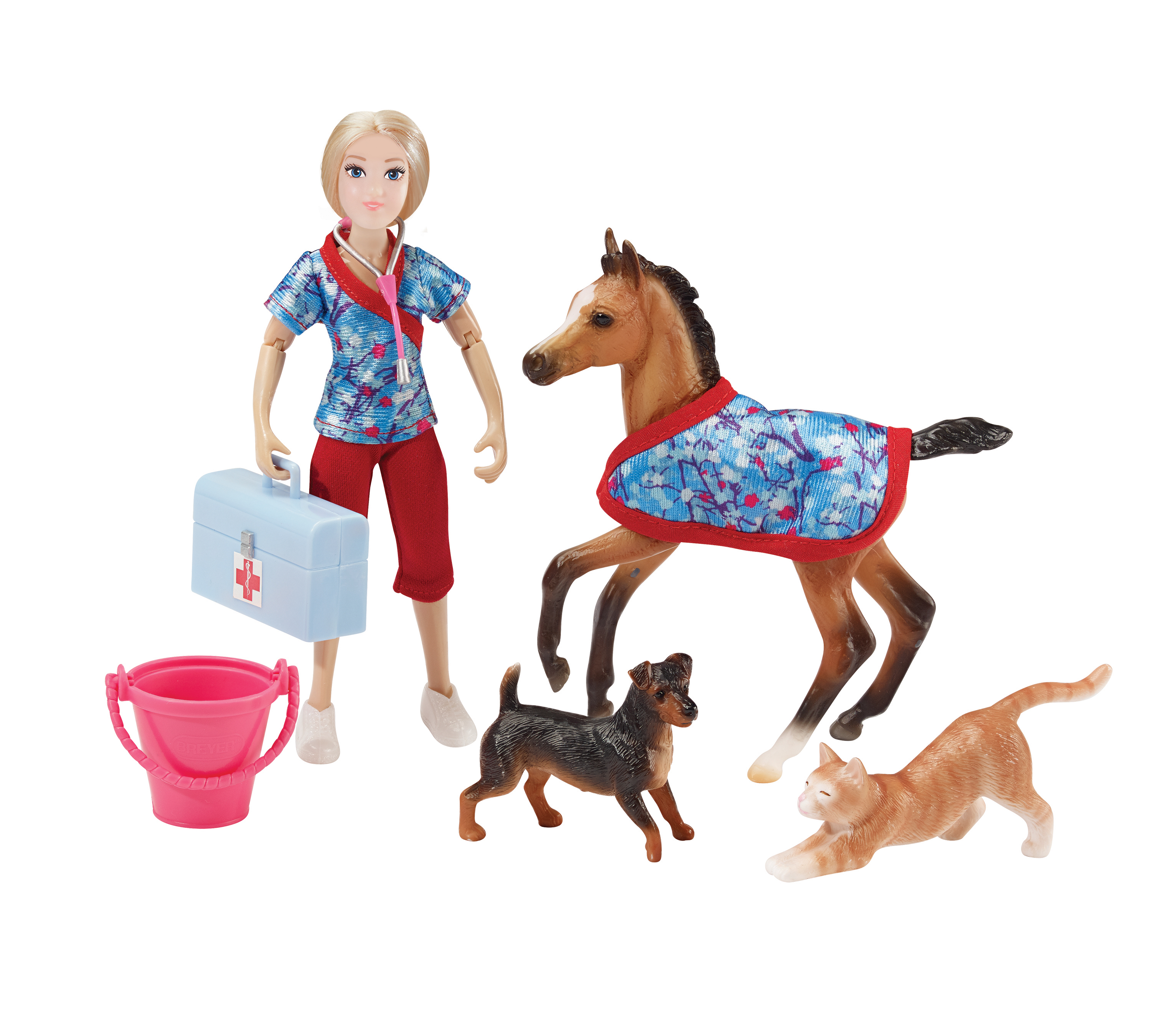 Breyer Classics Day at The Vet Doll & Animals Set (1:12 Scale) BREYER