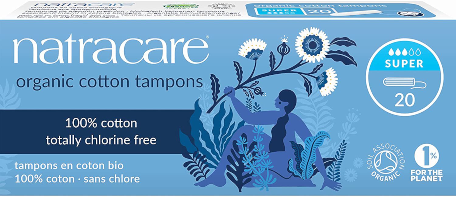 Natracare Organic Cotton Tampons Super without Applicator 20 Tampons Pack of 4 Natracare