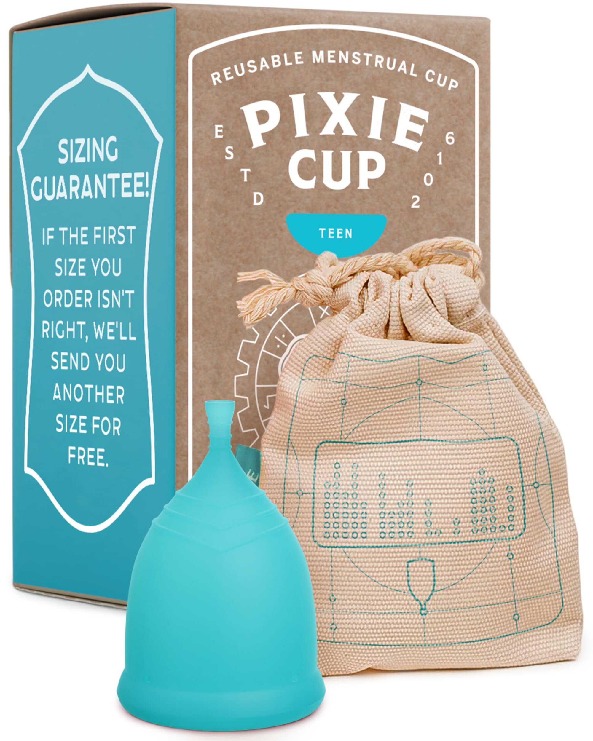 Pixie Teen Menstrual Cup - Ranked 1 for Most Comfortable Soft Reusable Silicone Period Cup (XS) Pixie Cup