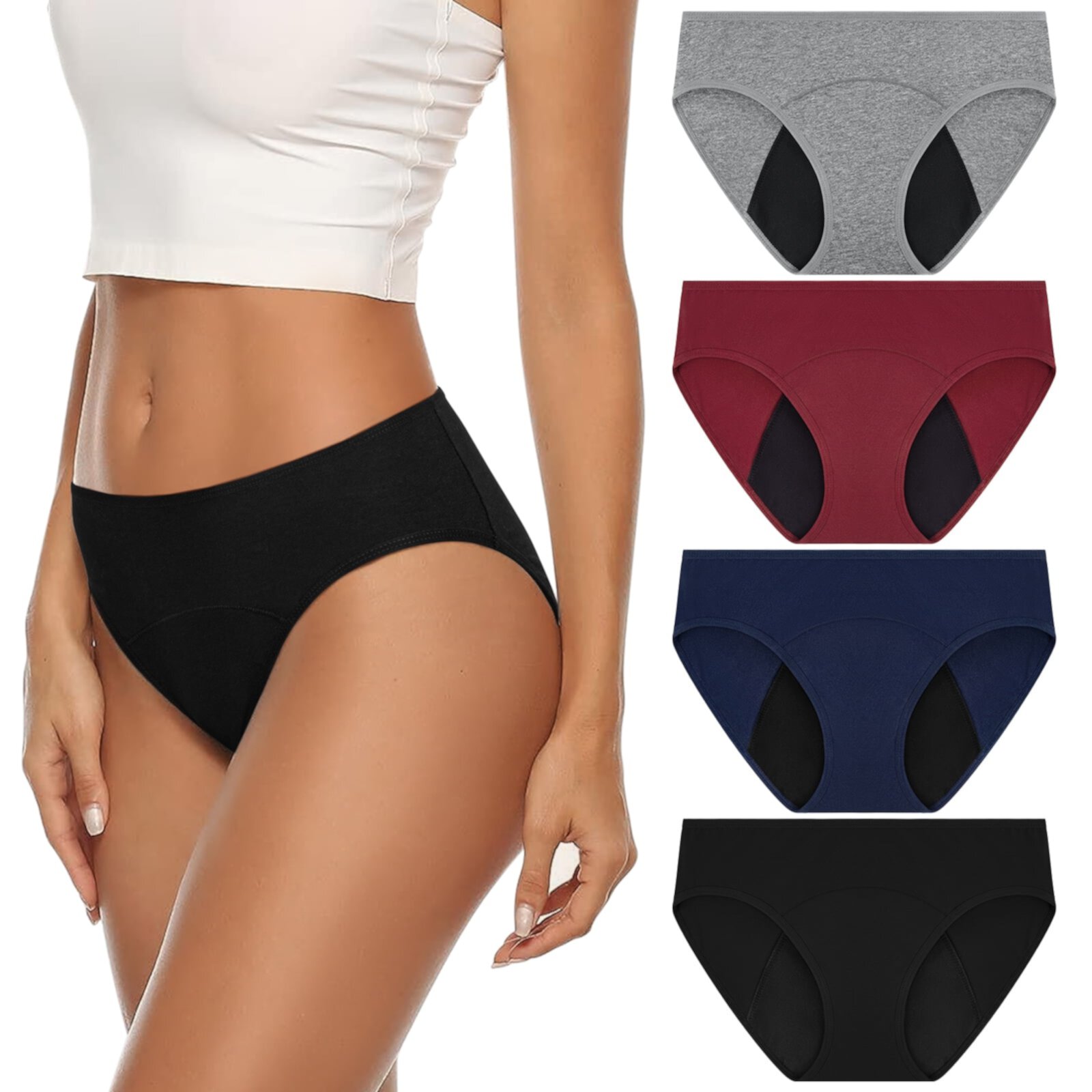 Женское Менструальное нижнее белье Loritta High Waist 4 Packs Loritta