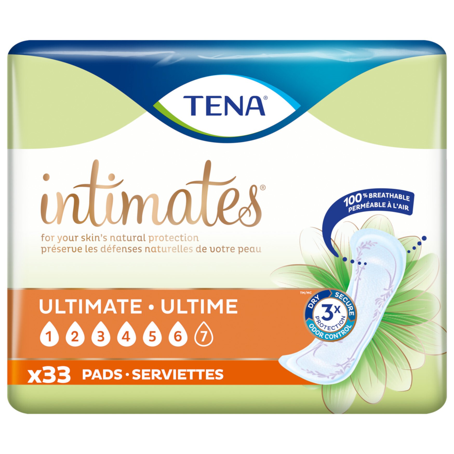 Tena Intimates Ultimate Incontinence Pad for Women, 33 Count (Pack of 6) Tena