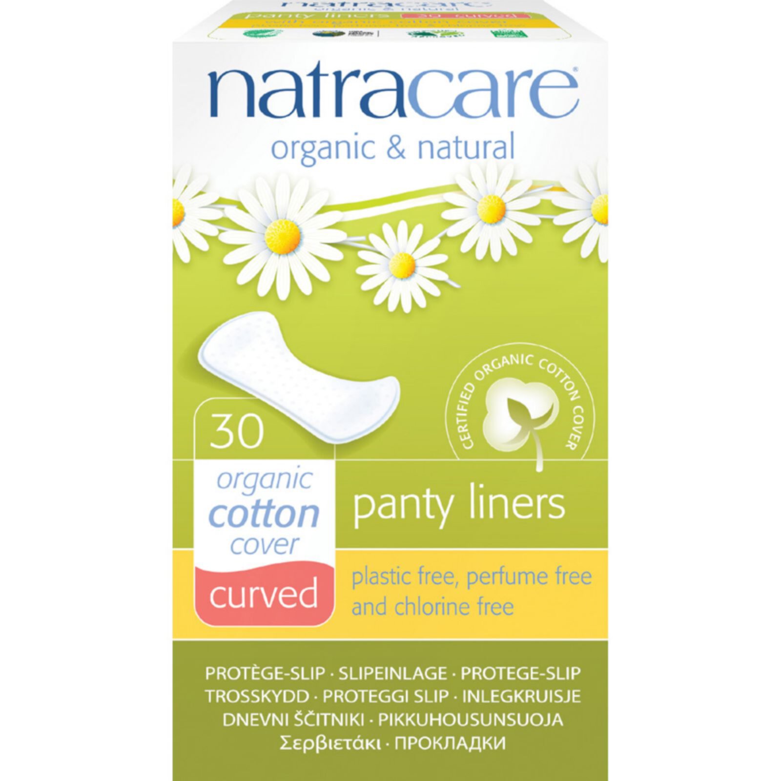 Natracare Organic & Natural Curved Panty Liners 30 ea (Pack of 4) Natracare