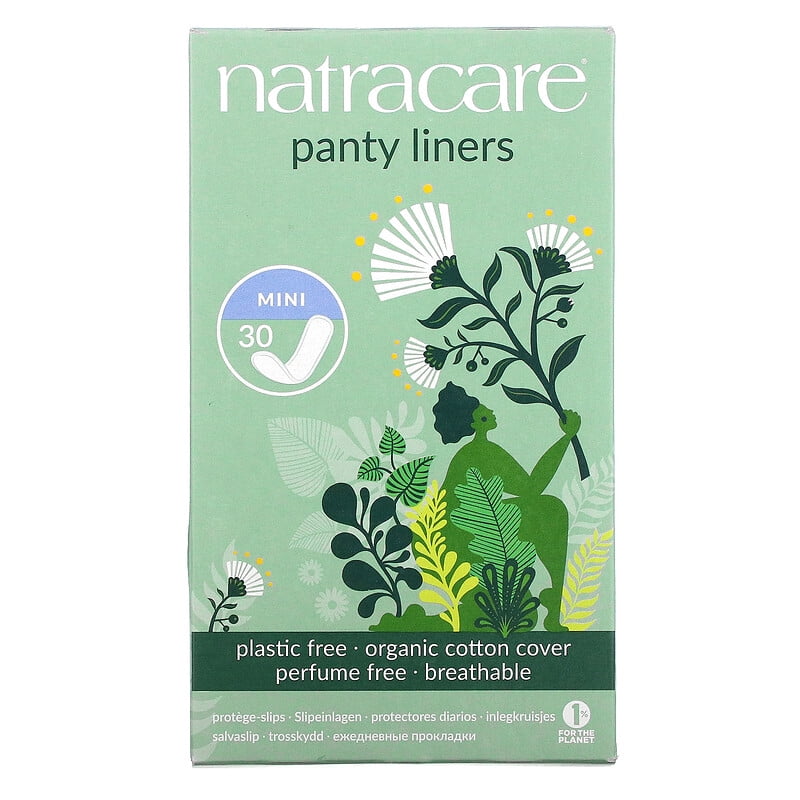 Natracare, Panty Liners, Organic Cotton Cover, Mini, 30 Liners Pack of 3 Natracare