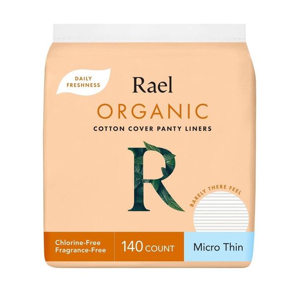 Rael Organic Cotton Cover Micro Thin Panty Liners Unscented Rael