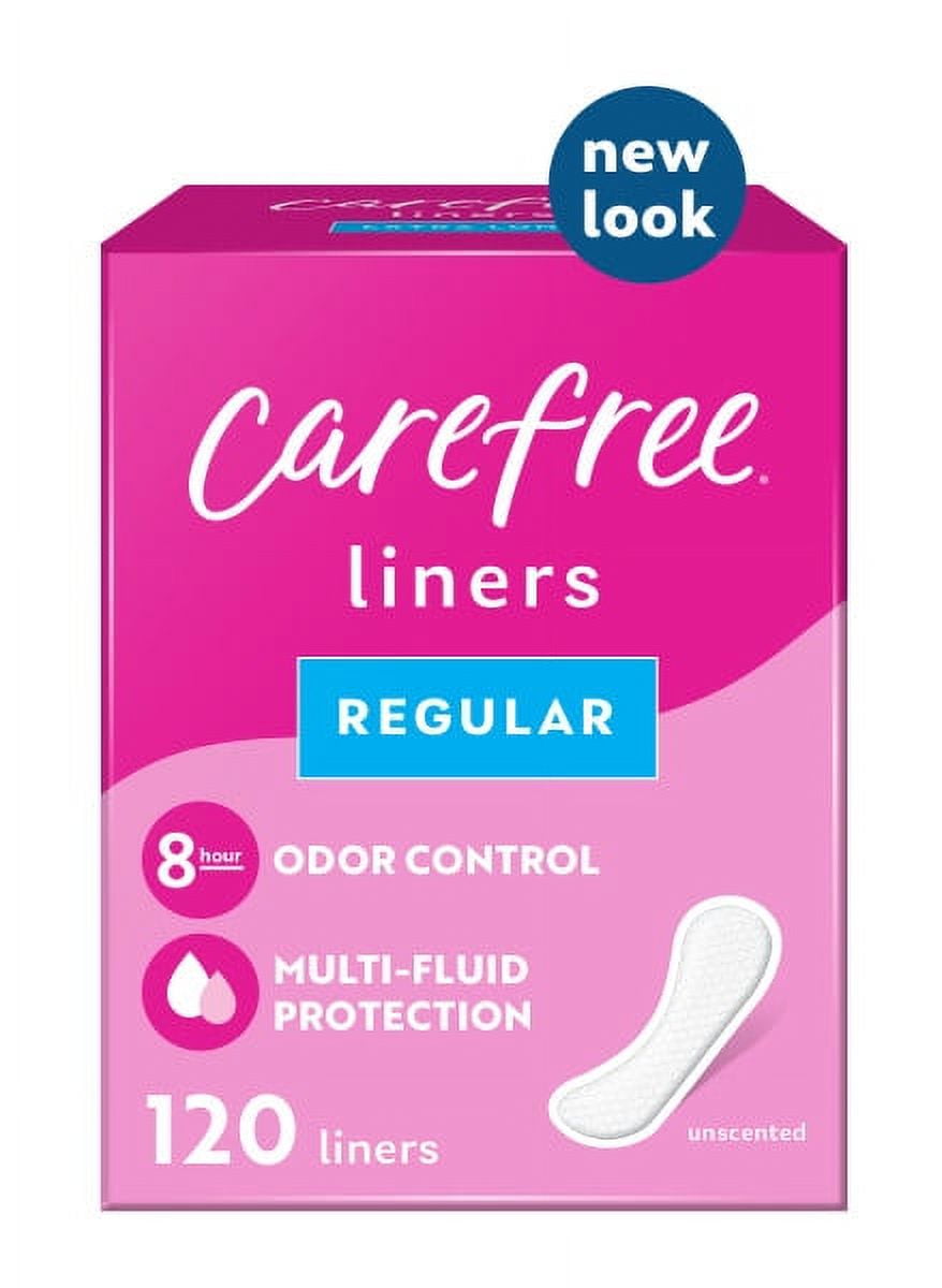 CAREFREE® Panty Liners, Thin, To Go, Unscented, 60ct Carefree