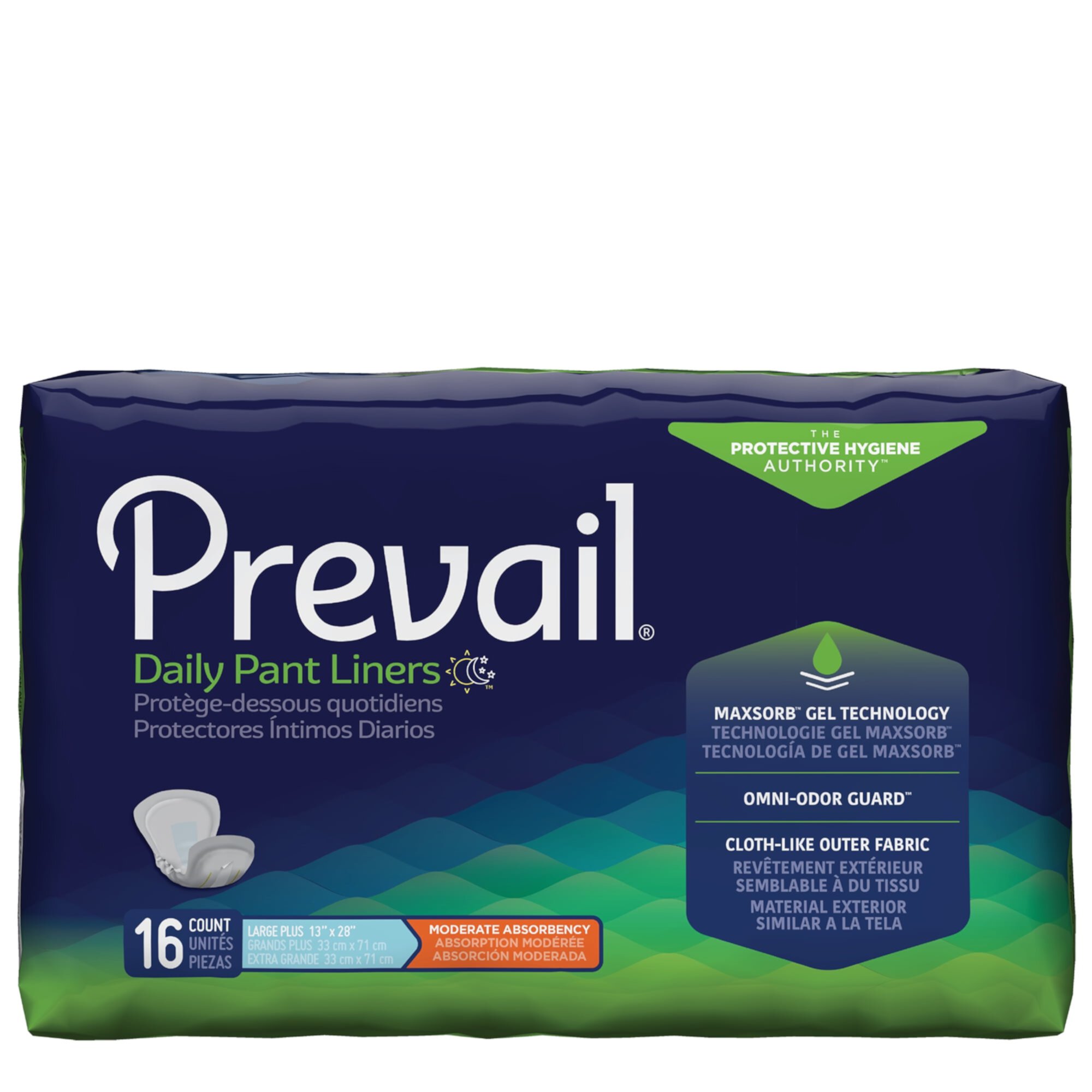 Prevail Pant Liner, Large Plus, 16 Count Prevail