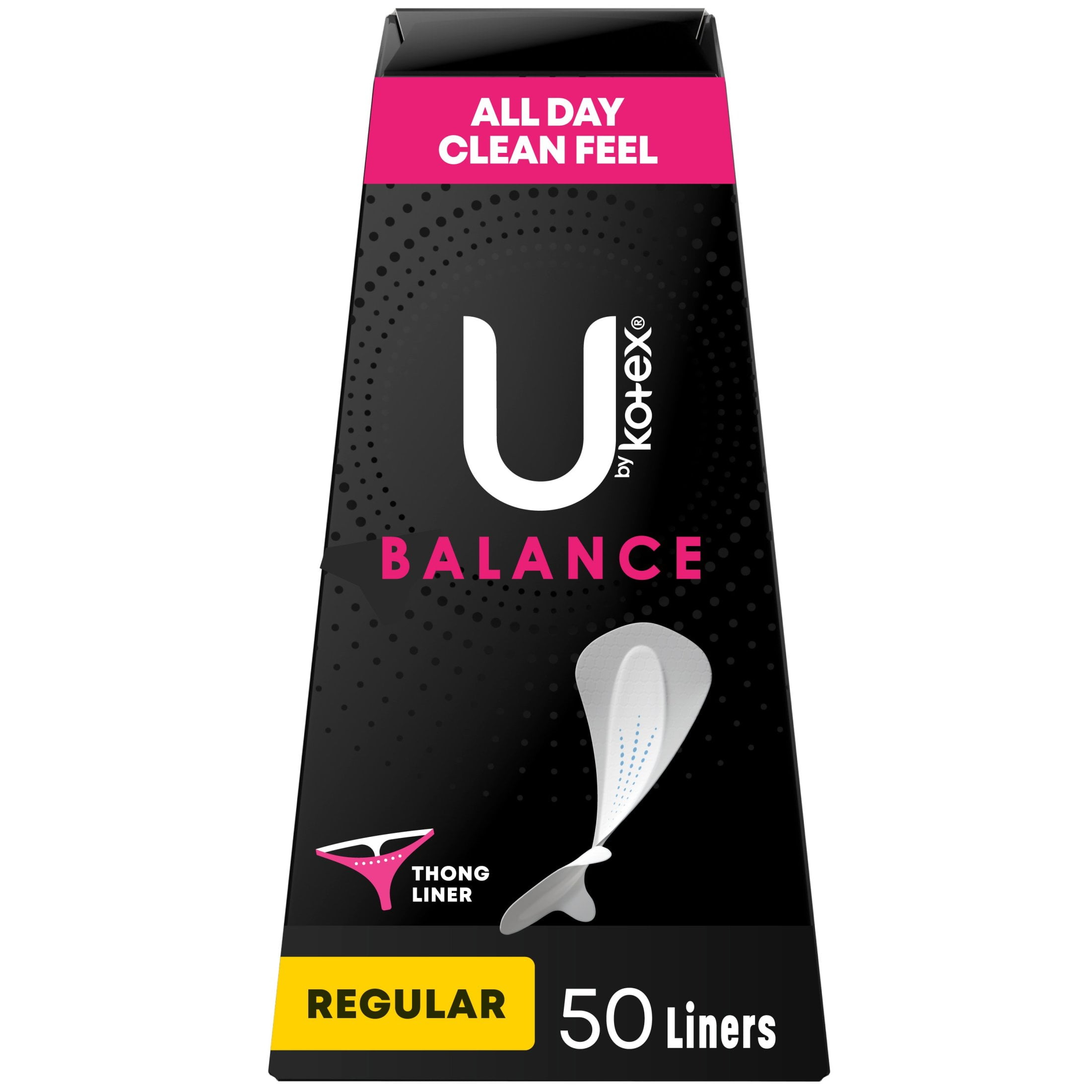 U by Kotex Barely There Liners, Thong, Light Absorbency, Unscented, 50 Count - 2 Pack Kotex