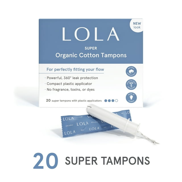 LOLA Super Tampons, Compact Plastic Applicator, 20 Ct LOLA