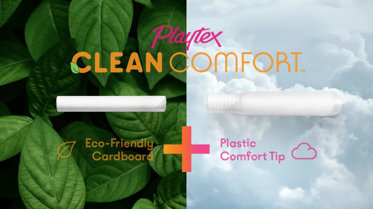 Playtex Clean Comfort Organic Cotton Tampons, Super Absorbency, Unscented, 30 Ct Playtex