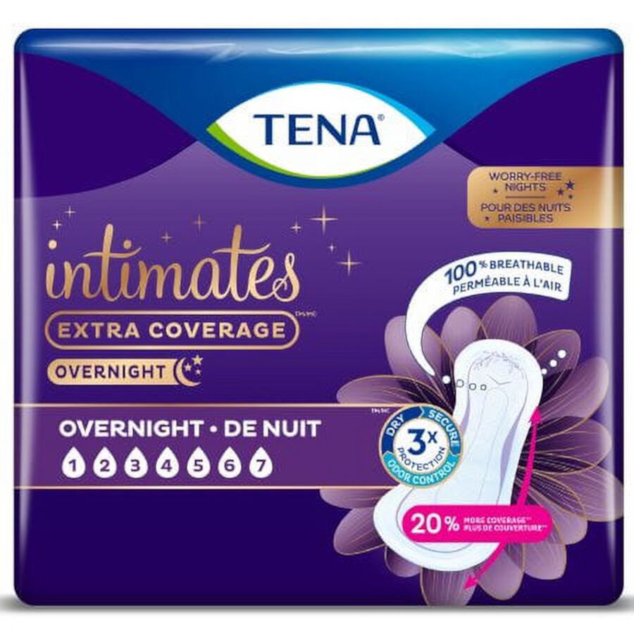 TENA Intimates Overnight Female Bladder Control Heavy Absorbency Disposable Pad, 28 Ct Tena