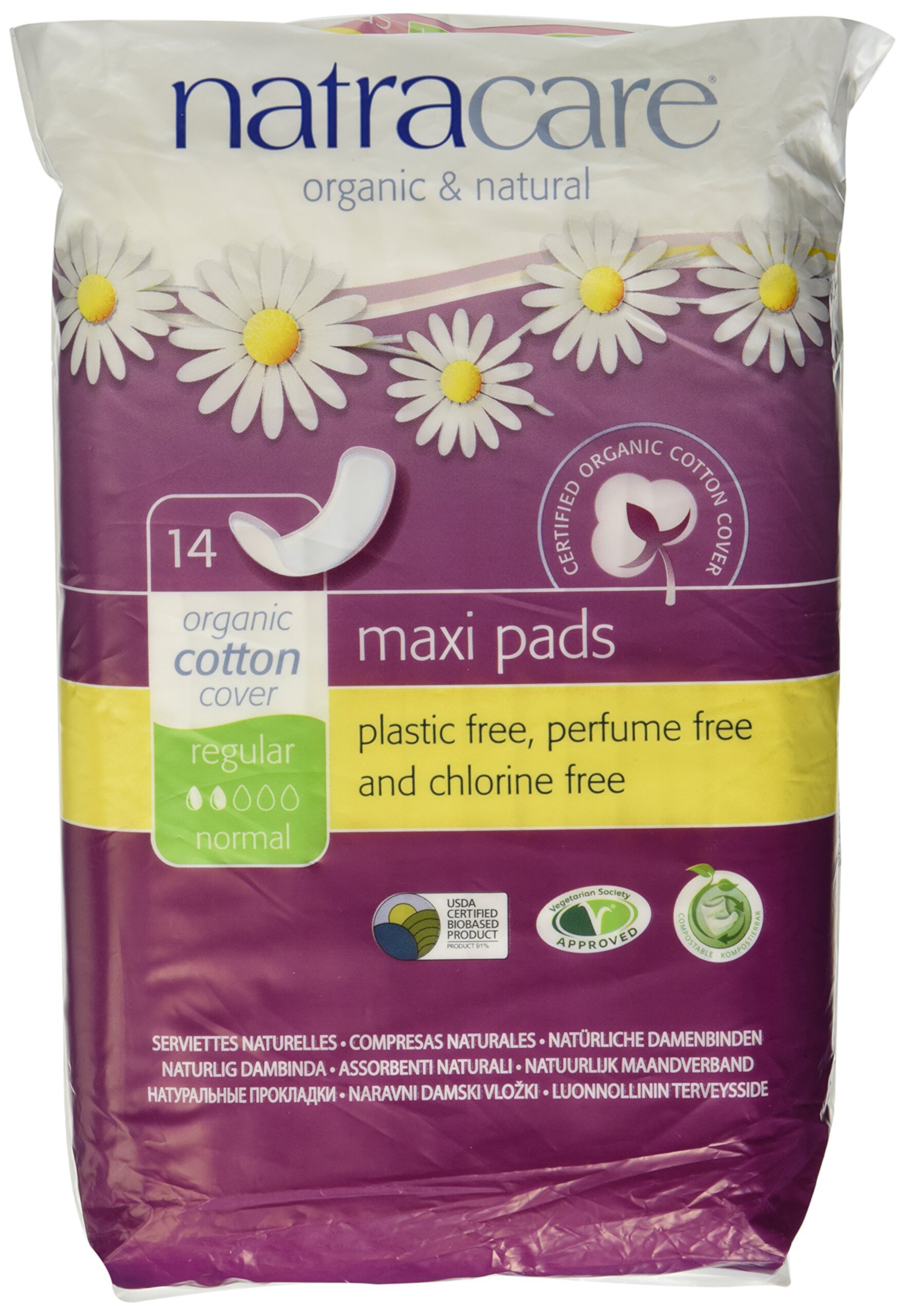 Natracare Natural Maxi Pads Regular - 14 Pack Natracare