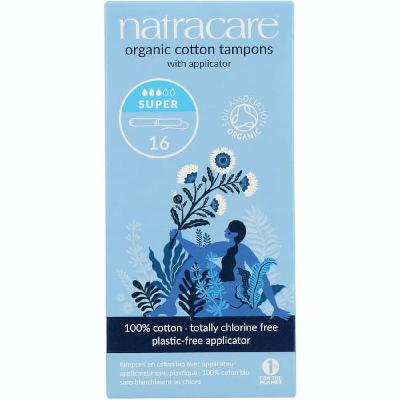 Natracare Organic Cotton Tampons with Applicator - Super 16 Ct Natracare